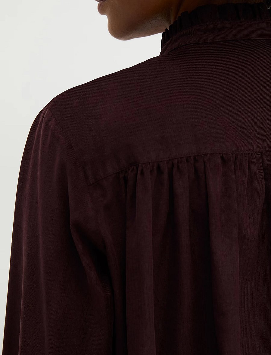 Marc O'Polo - Woven Blouse, LSL, solid - langärmlige hemden - black cherry - 3