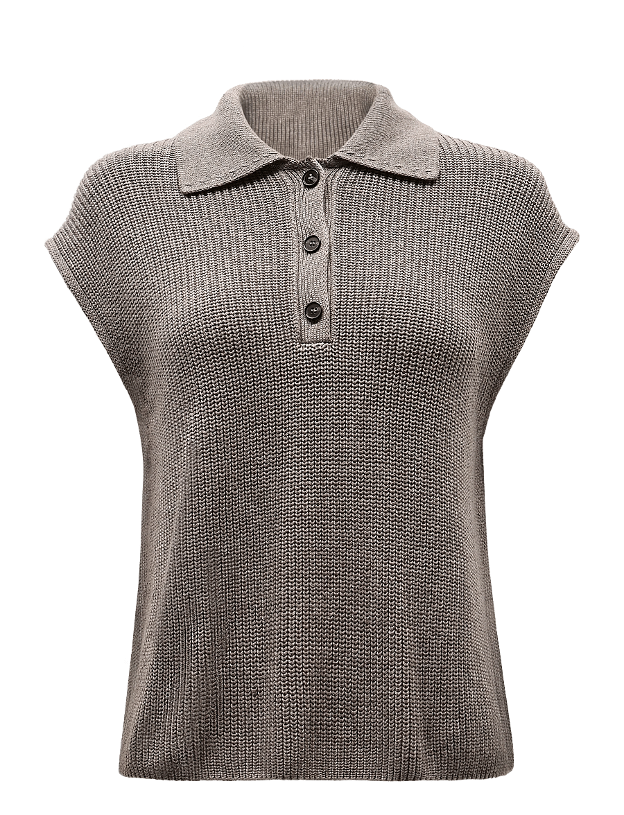 Marc O'Polo - Knit Polos, SLL. Polo-Neckline - pikéer - stone taupe melange - 1