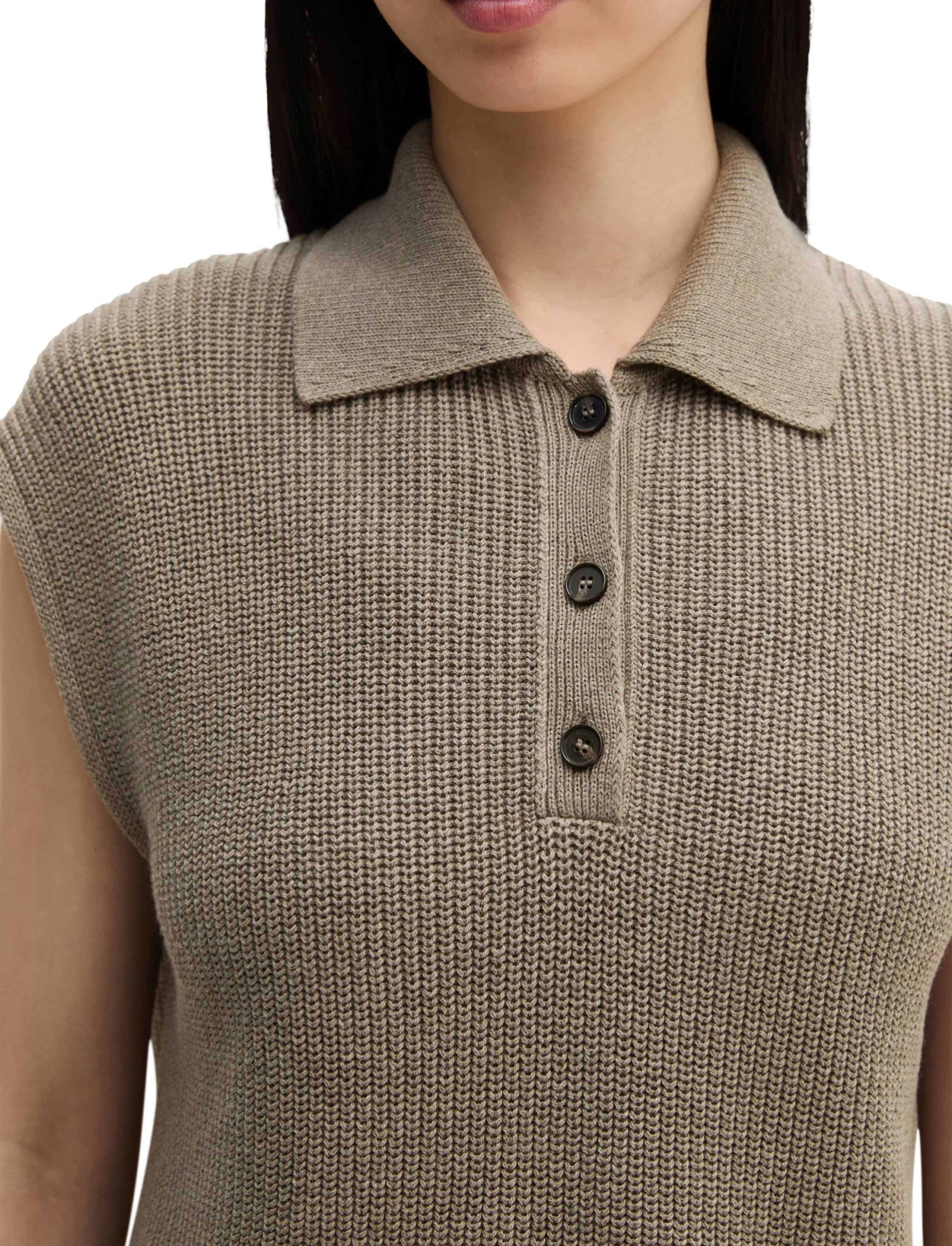 Marc O'Polo - Knit Polos, SLL. Polo-Neckline - pikéer - stone taupe melange - 4