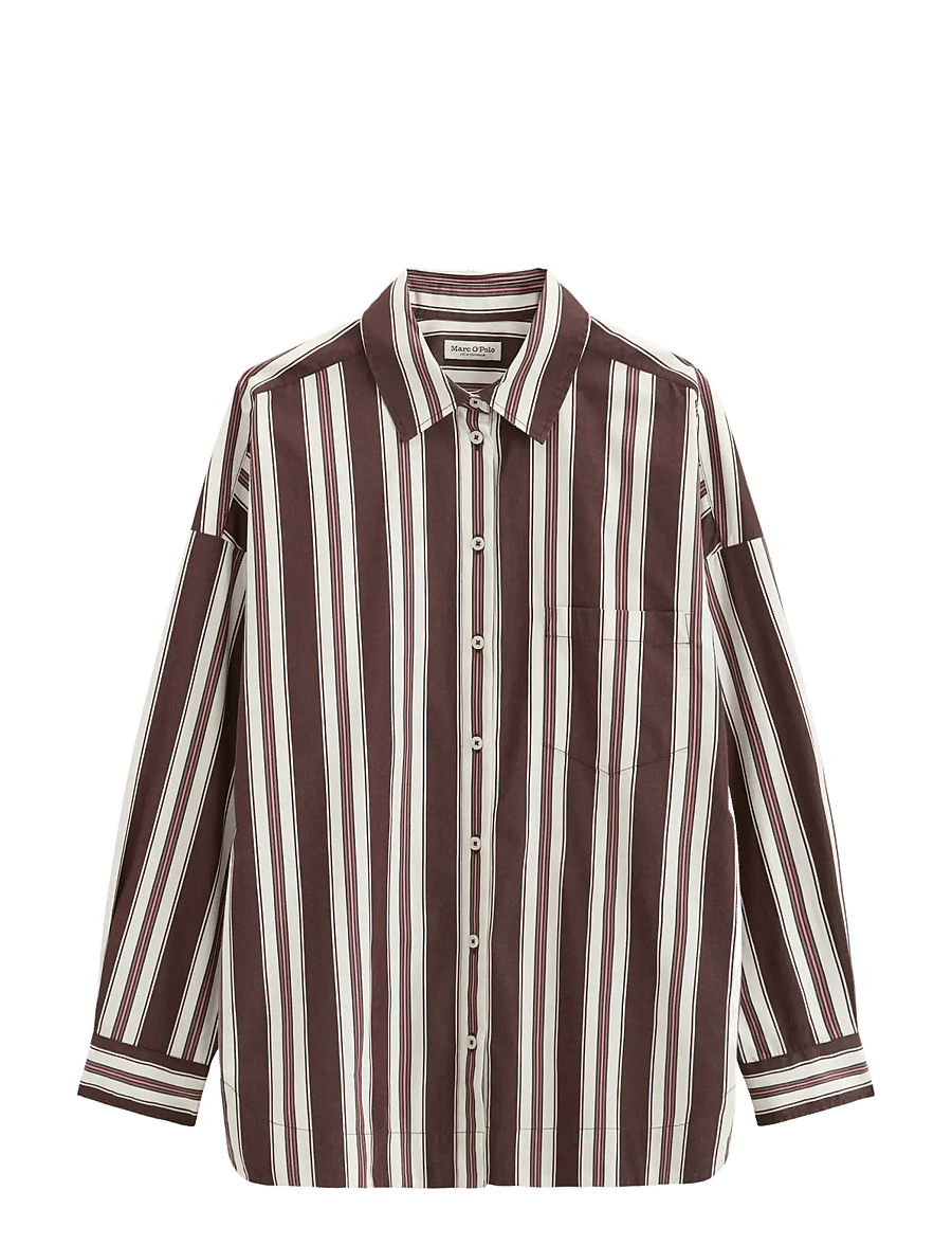 Marc O'Polo - Woven Blouses LSL, Y/D Stripes - langärmelige blusen - dark red_multi_01 - 1