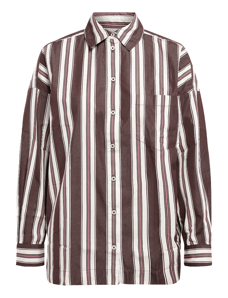 Marc O'Polo - Woven Blouses LSL, Y/D Stripes - langärmelige blusen - dark red_multi_01 - 1