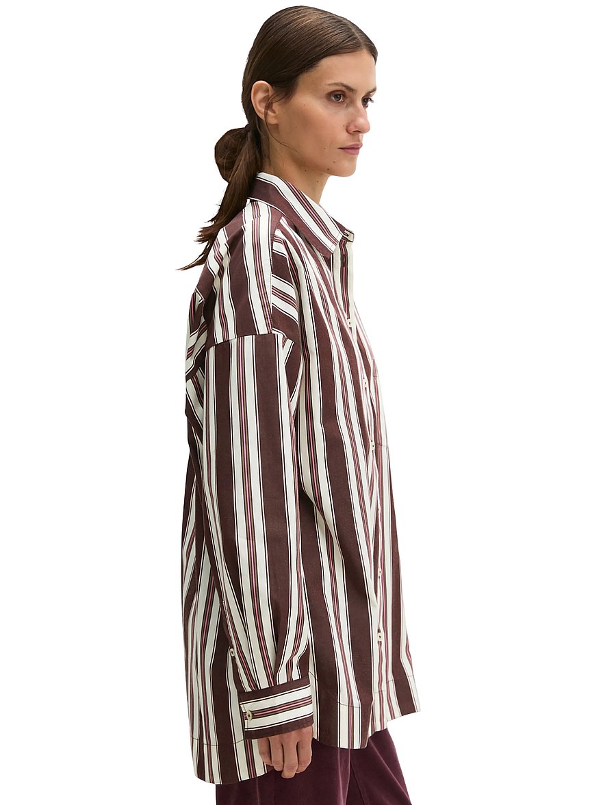 Marc O'Polo - Woven Blouses LSL, Y/D Stripes - langärmelige blusen - dark red_multi_01 - 4