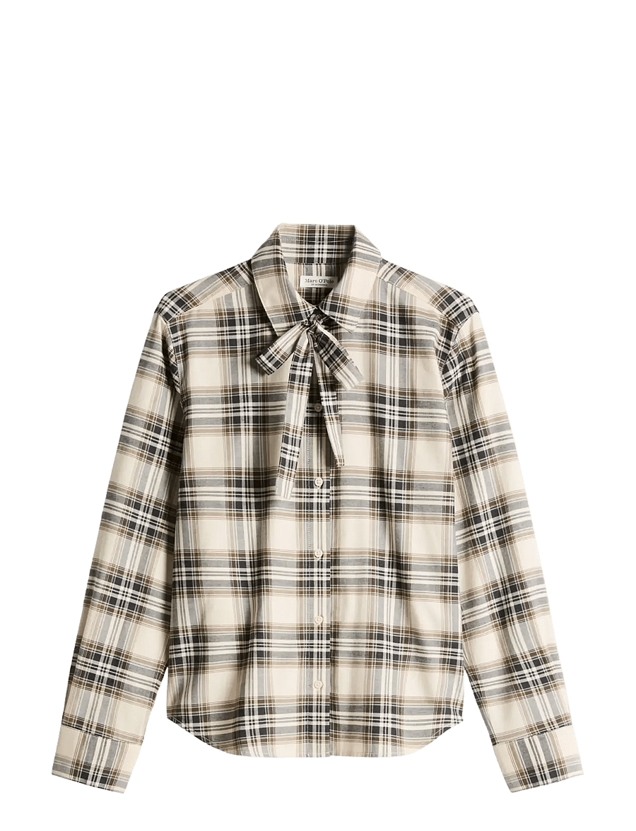Marc O'Polo - Woven Blouses, LSL, Y/D Checks - langärmelige blusen - offwhite_multi_01 - 1