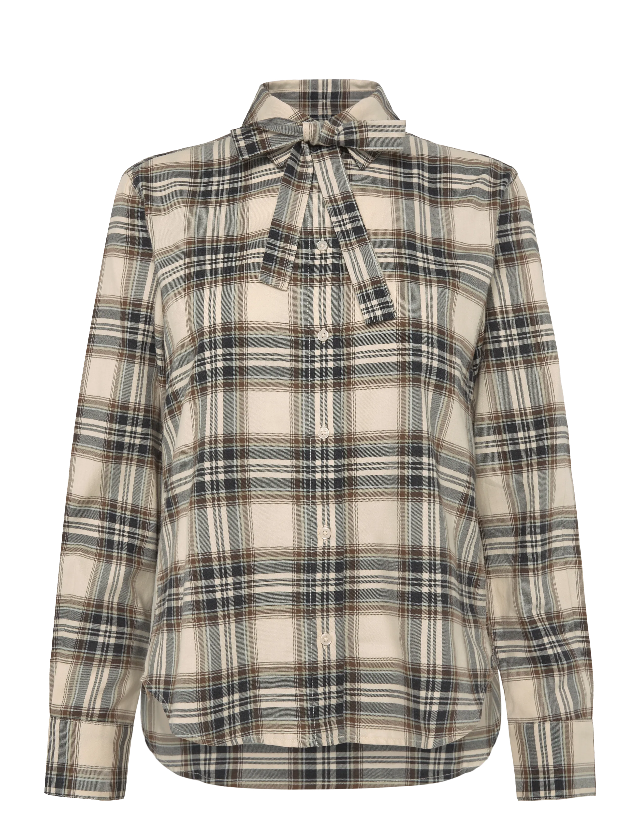 Marc O'Polo Woven Blouses, LSL, Y/D Checks - Inspiration - OFFWHITE_MULTI_01 / cream