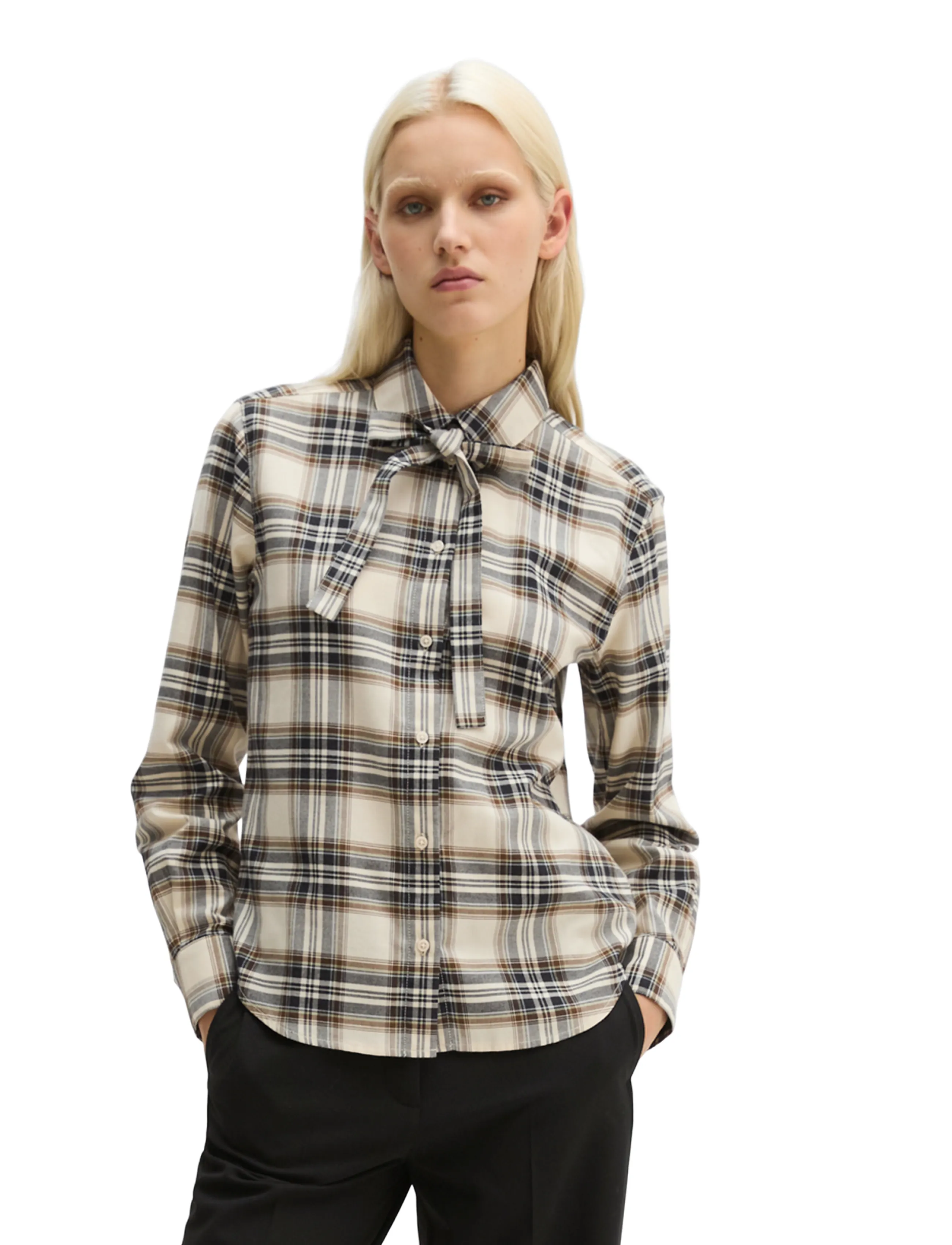 Marc O'Polo Woven Blouses, LSL, Y/D Checks - Blusen & Hemden - OFFWHITE_MULTI_01 / cream