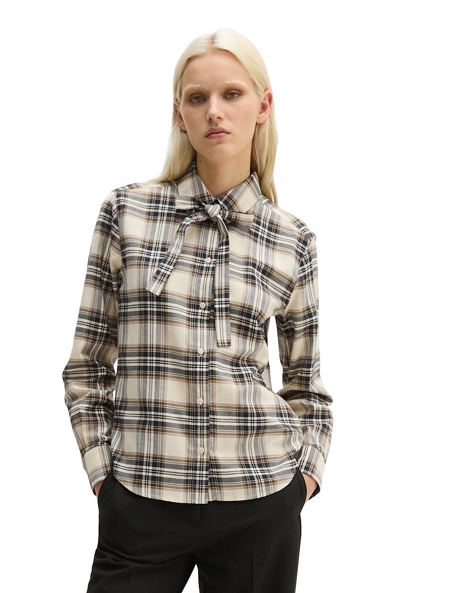 Marc O'Polo - Woven Blouses, LSL, Y/D Checks - langärmelige blusen - offwhite_multi_01 - 0