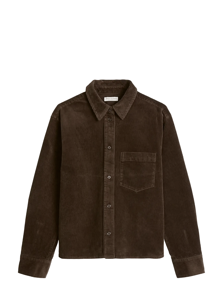 Marc O'Polo - Woven Blouses, LSL, Solid - langärmlige hemden - burnt coffee - 1