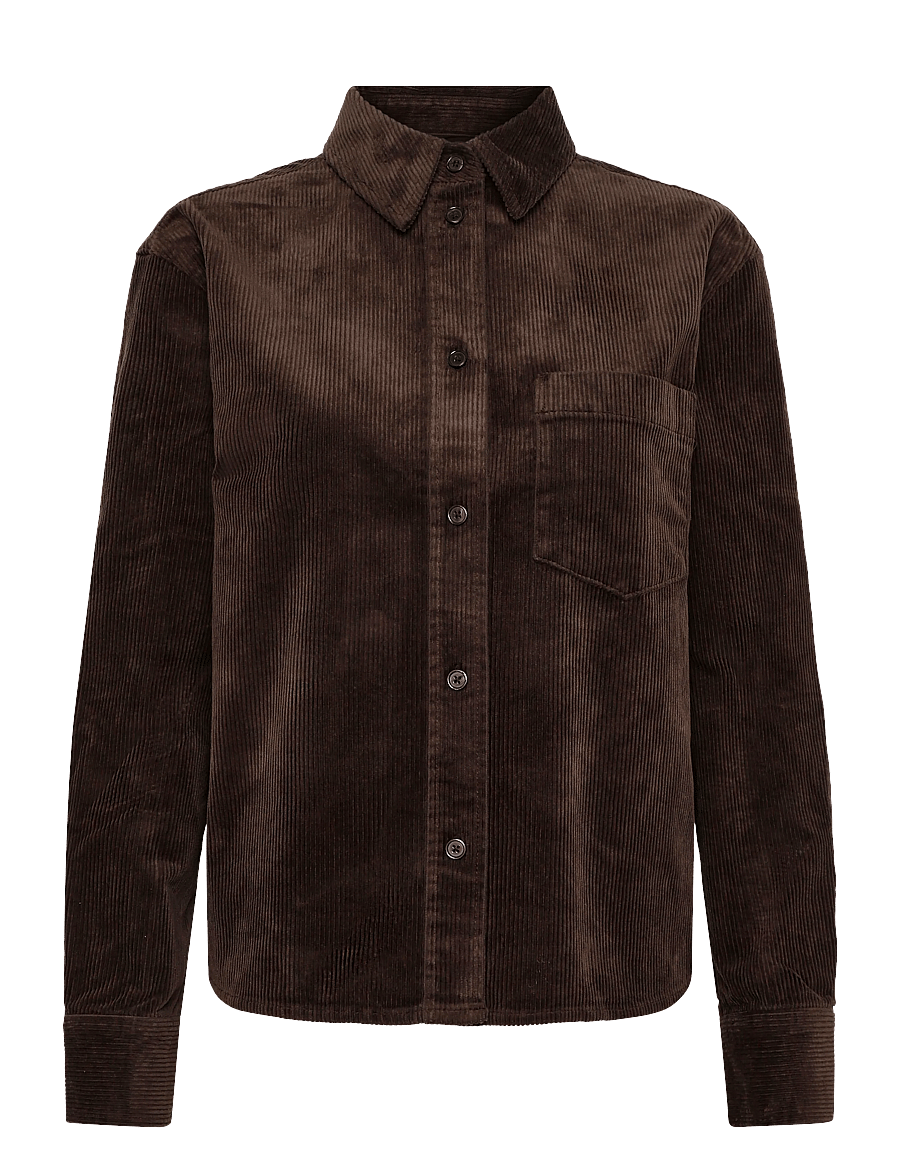 Marc O'Polo - Woven Blouses, LSL, Solid - pikkade varrukatega särgid - burnt coffee - 1