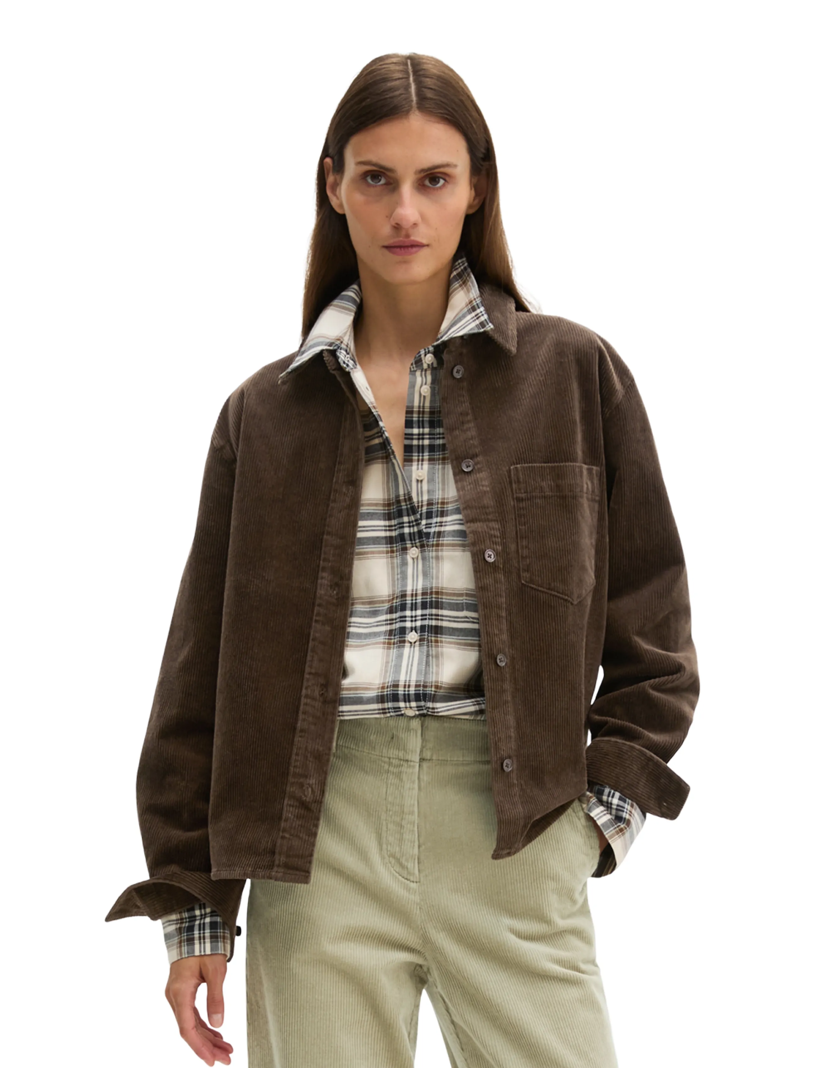Marc O'Polo Woven Blouses, LSL, Solid - Hemden - BURNT COFFEE / brown
