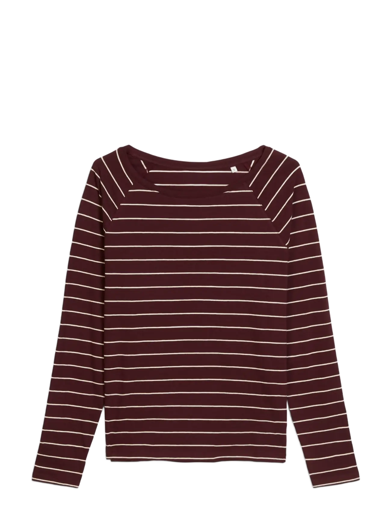 Marc O'Polo T-Shirt, LSL, Raglan, Loose Knit, YD - T-Shirts & Tops - DARK RED_MULTI_02 / burgundy
