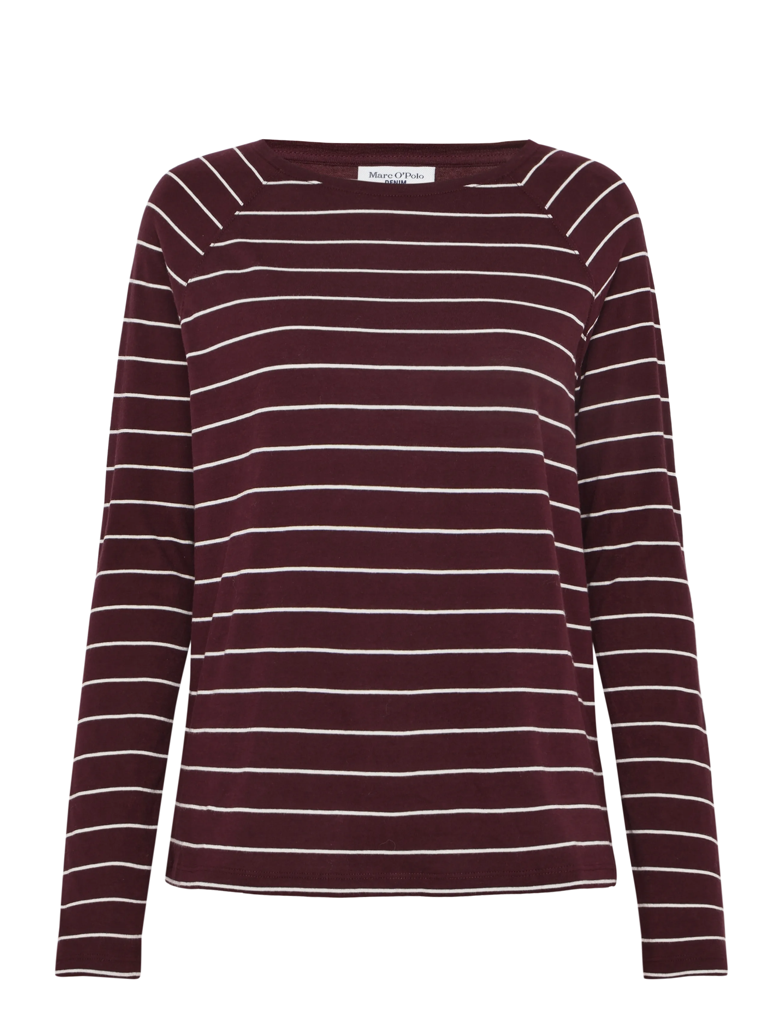Marc O'Polo T-Shirt, LSL, Raglan, Loose Knit, YD - Kleidung - DARK RED_MULTI_02 / burgundy