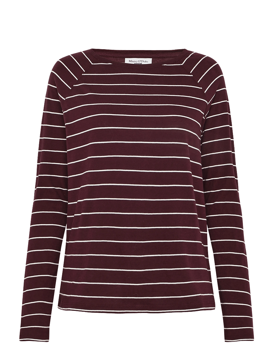 Marc O'Polo - T-Shirt, LSL, Raglan, Loose Knit, YD - langärmlige tops - dark red_multi_02 - 0