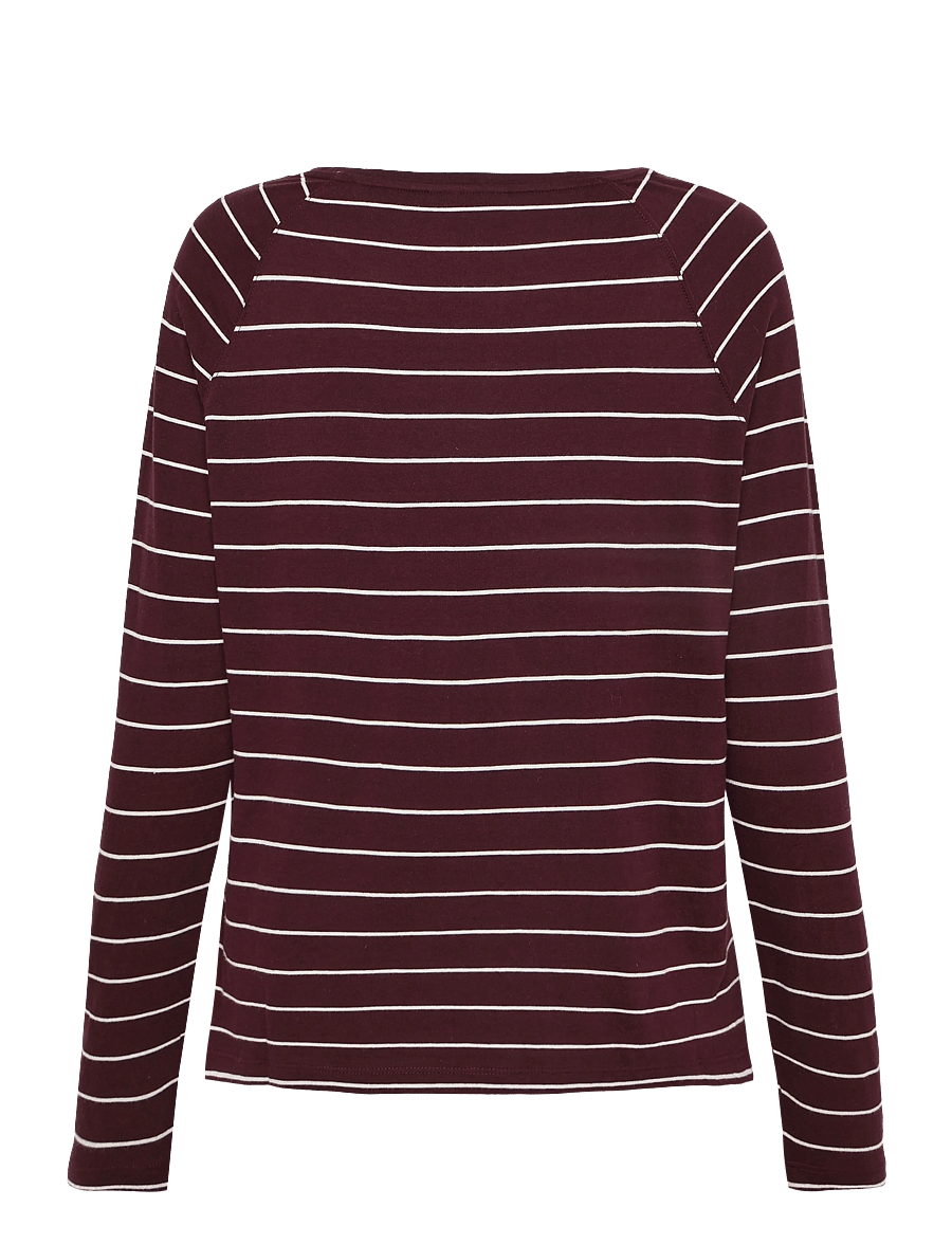 Marc O'Polo - T-Shirt, LSL, Raglan, Loose Knit, YD - langärmlige tops - dark red_multi_02 - 1