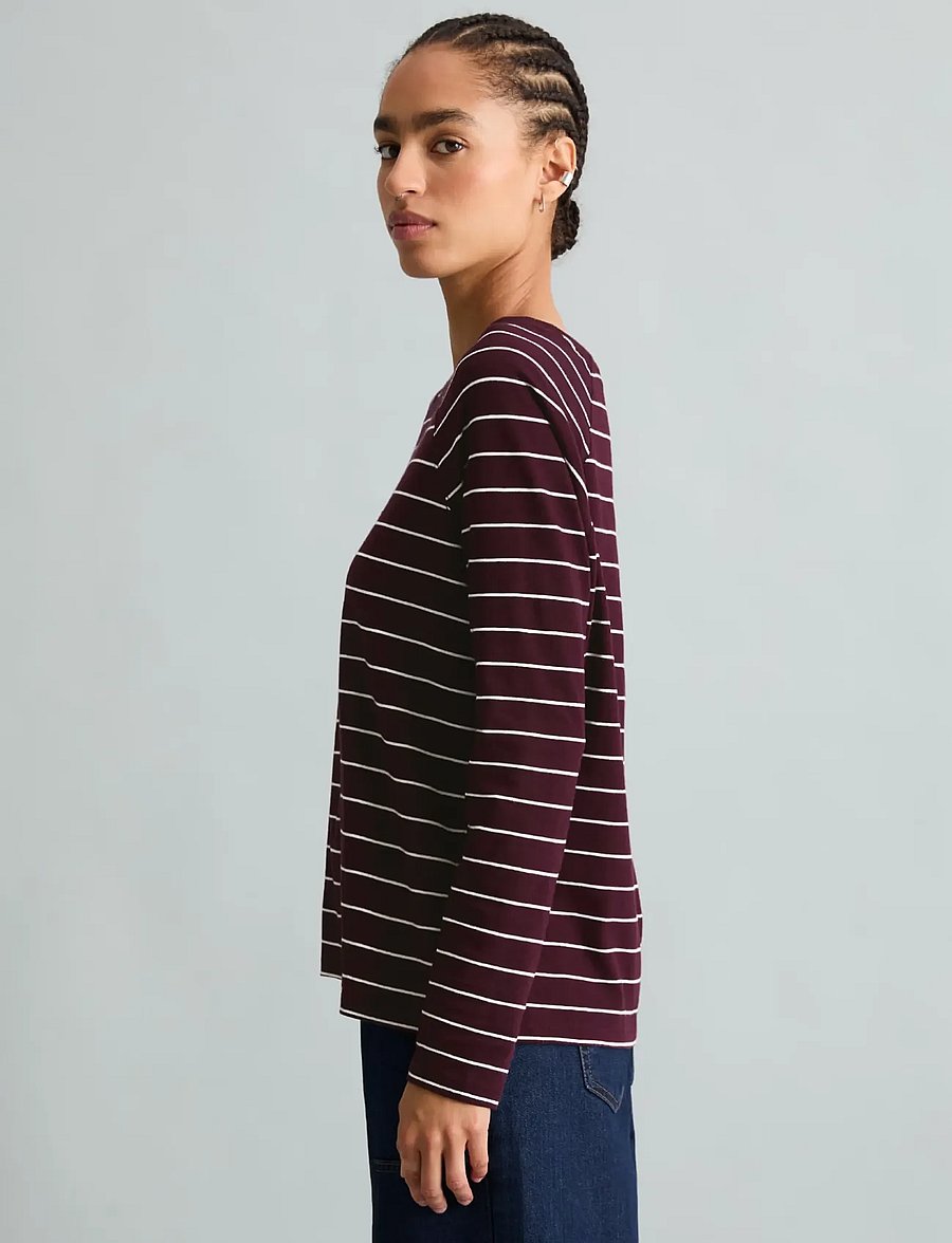 Marc O'Polo - T-Shirt, LSL, Raglan, Loose Knit, YD - langärmlige tops - dark red_multi_02 - 3