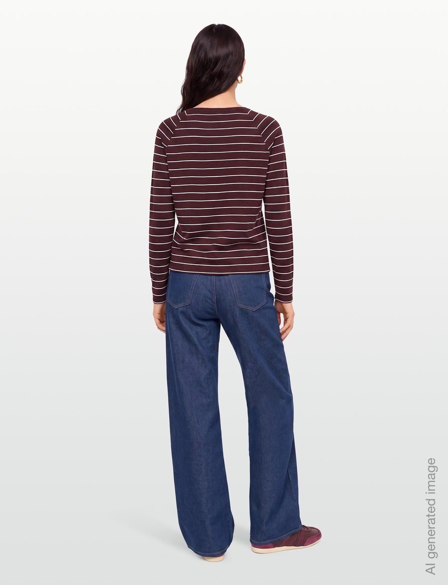 Marc O'Polo - T-Shirt, LSL, Raglan, Loose Knit, YD - långärmade toppar - dark red_multi_02 - 4