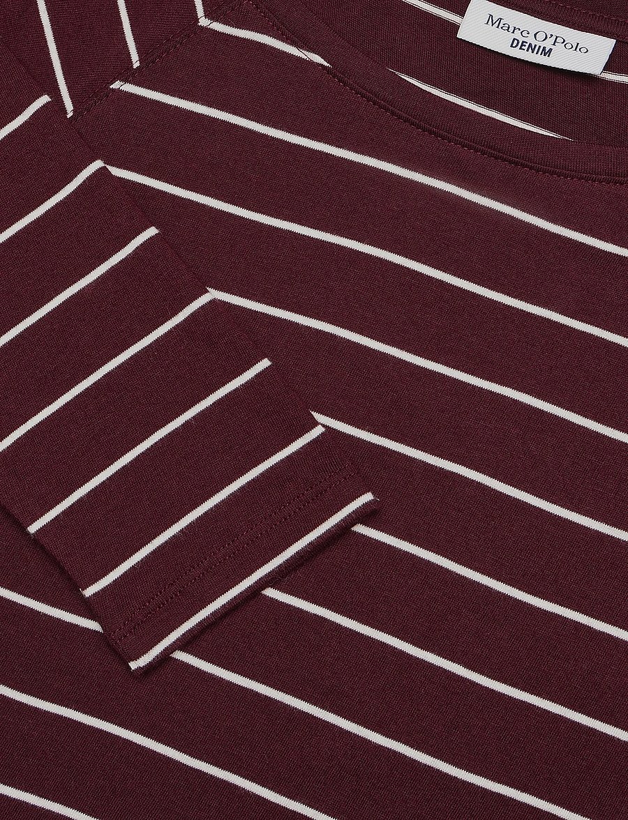 Marc O'Polo - T-Shirt, LSL, Raglan, Loose Knit, YD - langärmlige tops - dark red_multi_02 - 2