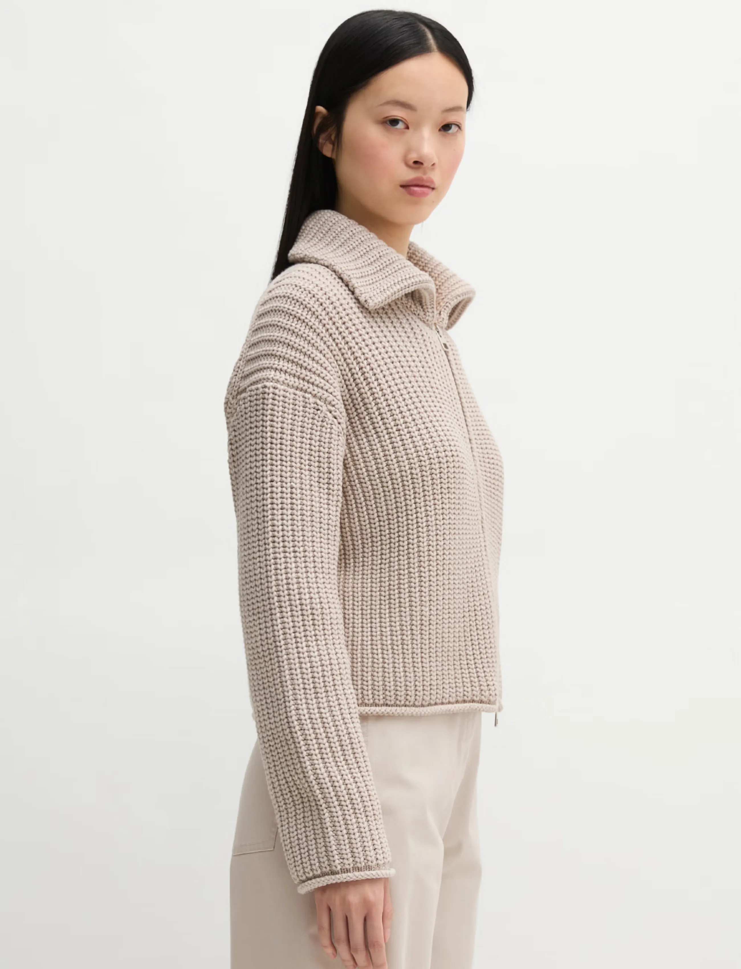 Marc O'Polo - Cardigans, LSL, Collar, Zipper - cardigans - natural - 4