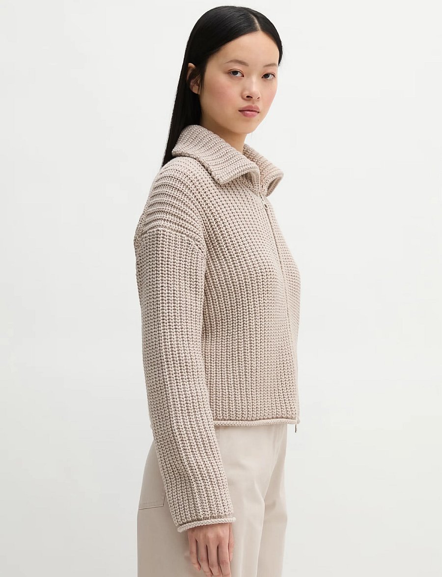 Marc O'Polo - Cardigans, LSL, Collar, Zipper - cardigans - natural - 4