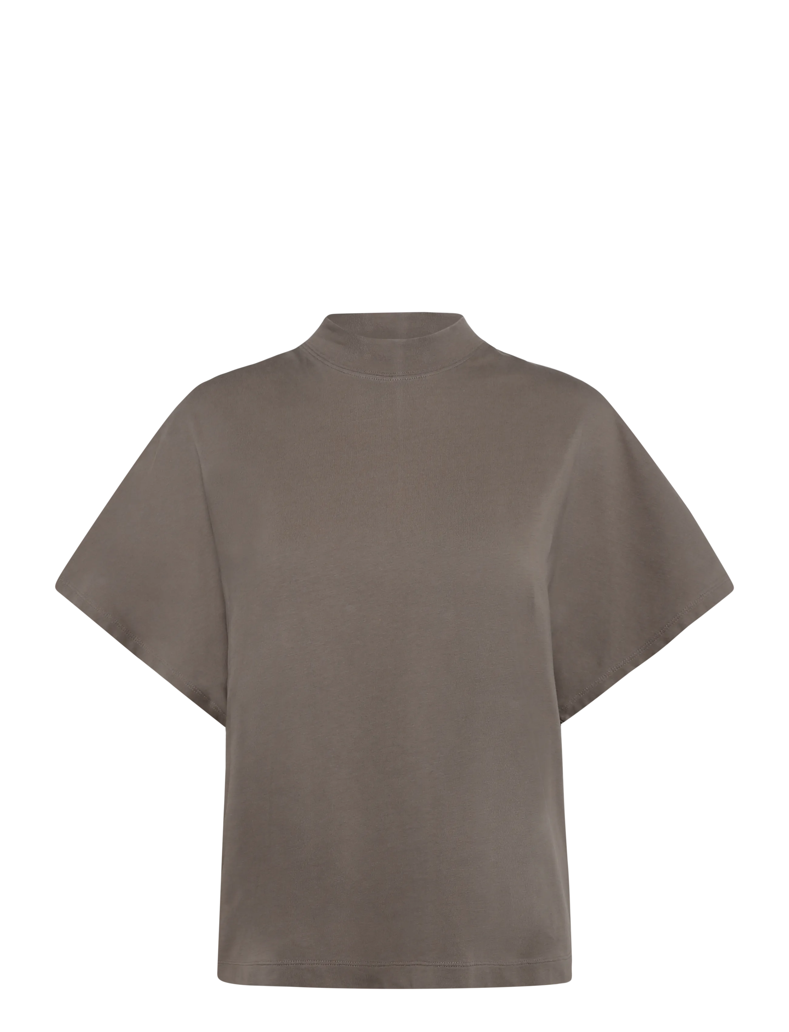 Marc O'Polo T-Shirts Shortsleeve Mockneck - Kläder - STONE TAUPE / brown