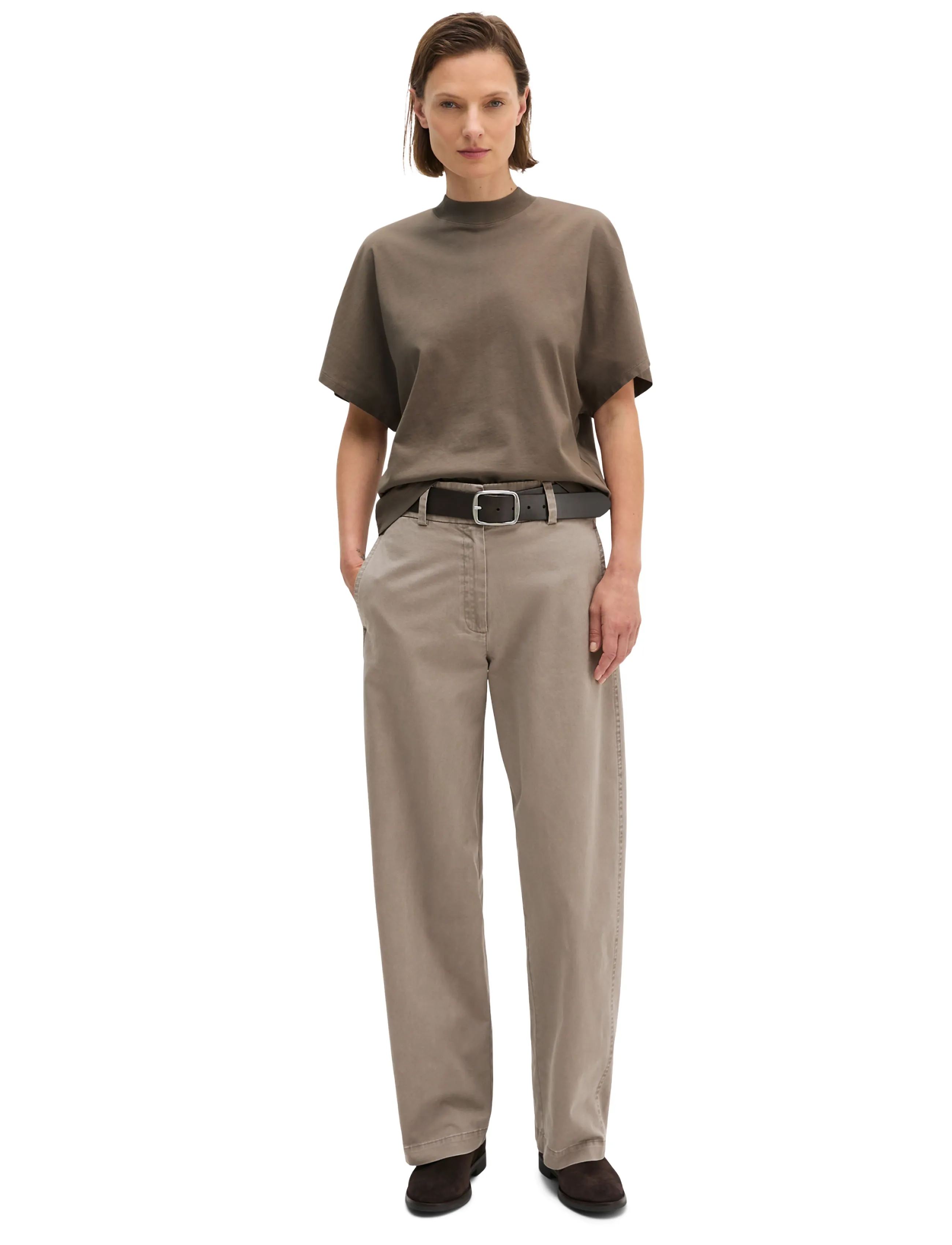 Marc O'Polo - T-Shirts Shortsleeve Mockneck - t-shirts - stone taupe - 4