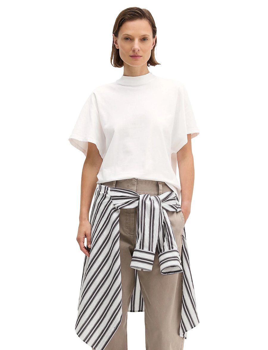 Marc O'Polo - T-Shirts Shortsleeve Mockneck - t-shirts - white - 0