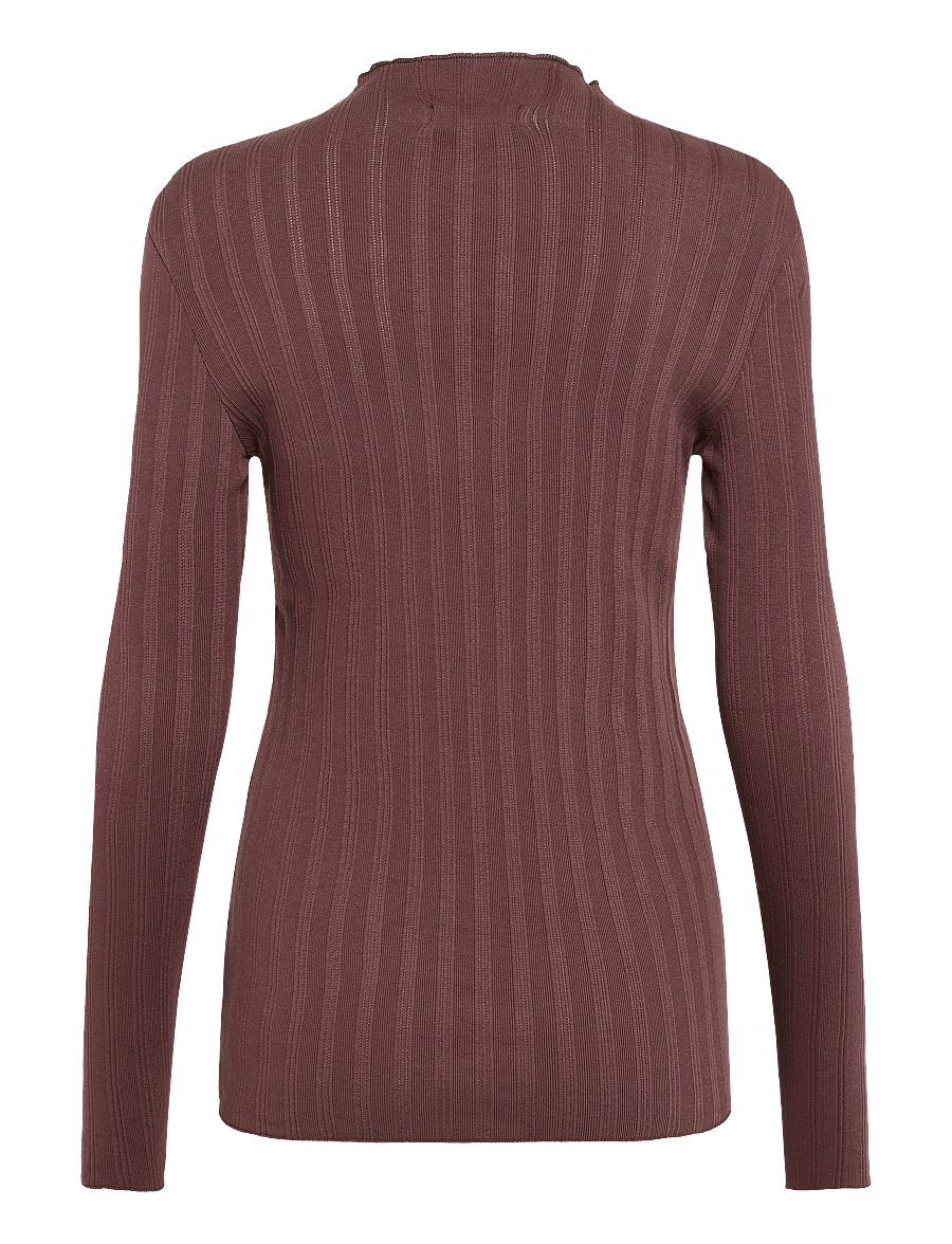 Marc O'Polo - T-Shirt, LSL, Turtleneck, Ruffles - langærmede toppe - espresso brown - 2