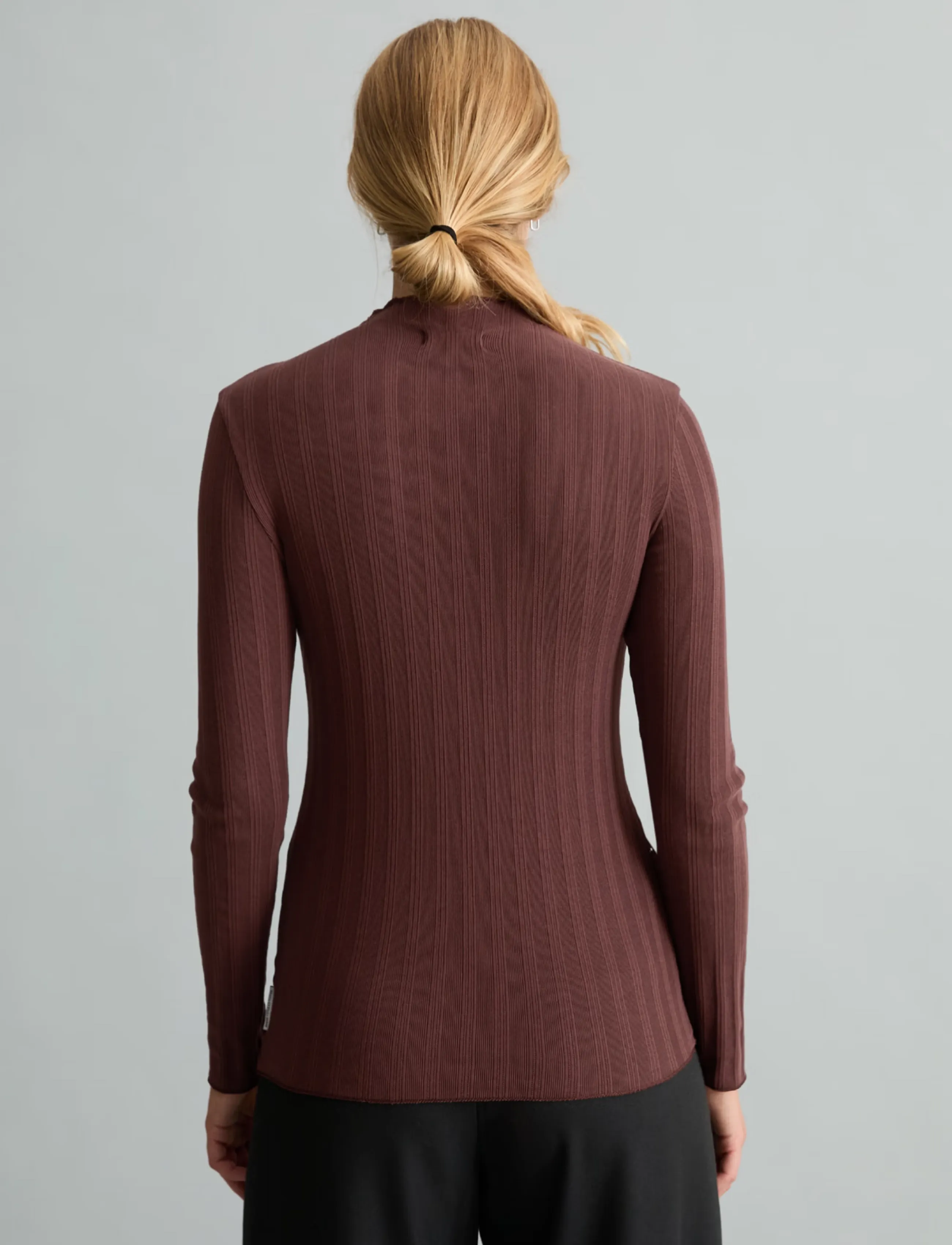 Marc O'Polo - T-Shirt, LSL, Turtleneck, Ruffles - long-sleeved tops - espresso brown - 2