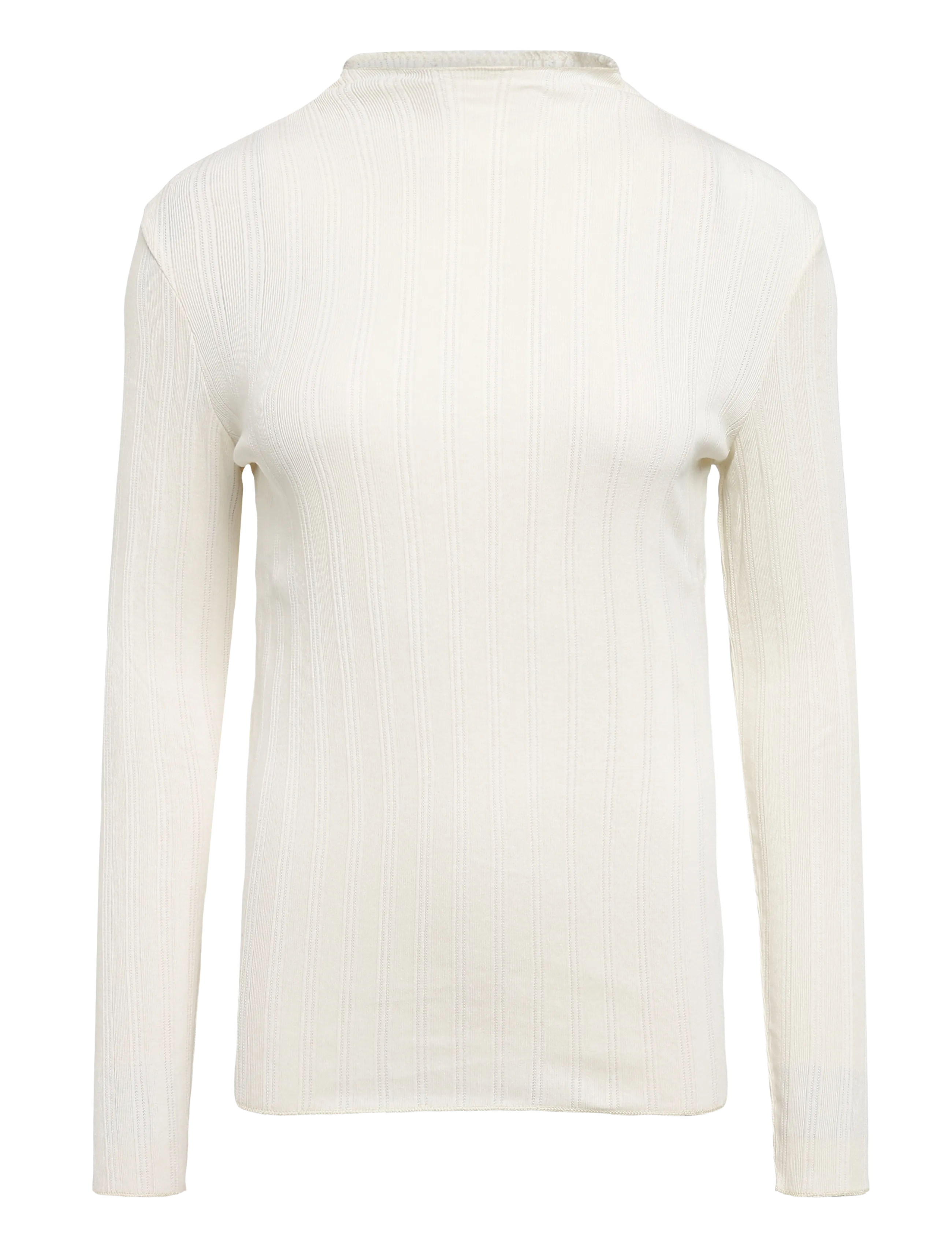 Marc O'Polo - T-Shirt, LSL, Turtleneck, Ruffles - langärmlige tops - white blush - 1