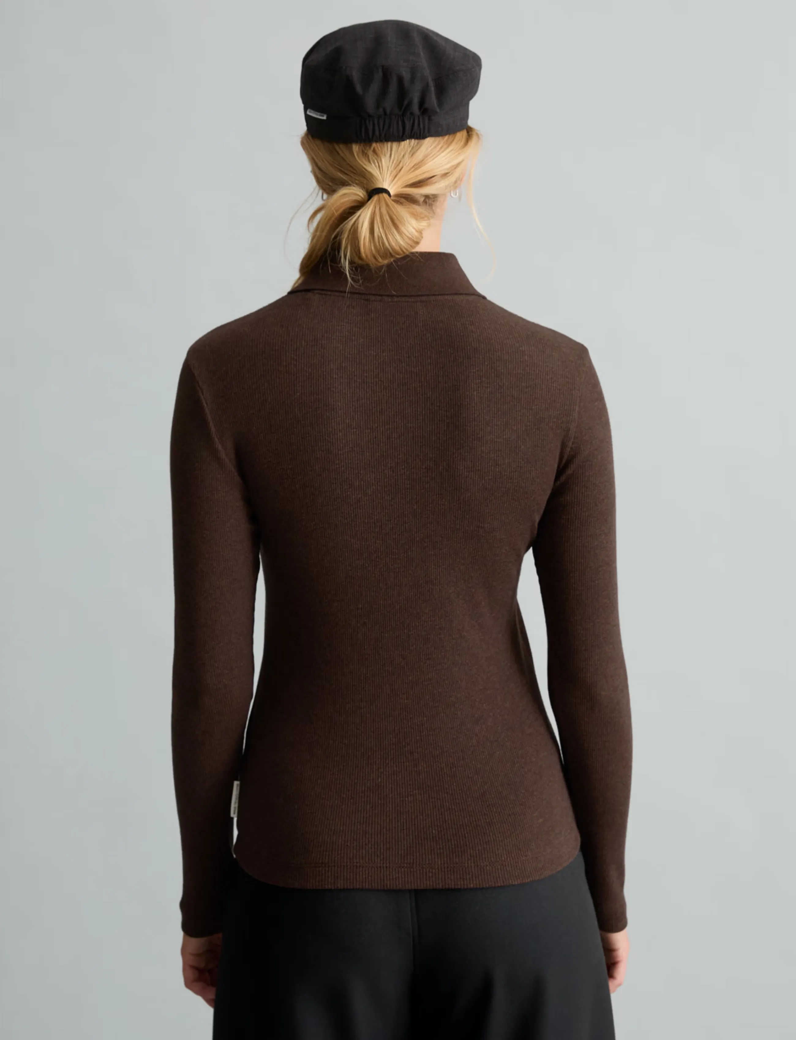 Marc OPolo Jersey Blouse, Lsl, Polo Collar, Rib blusar dam – bild 2