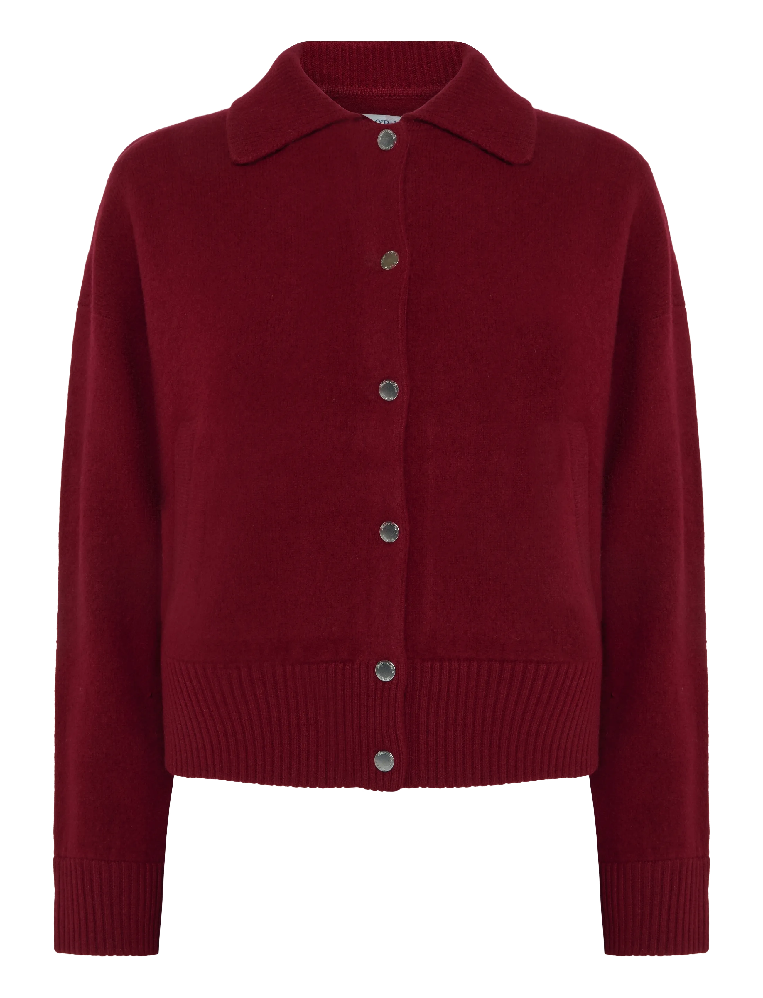 Marc O'Polo Knit Polo Cardigans Longsleeve, Buttons - Tøj - DEEP BURGUNDY / burgundy
