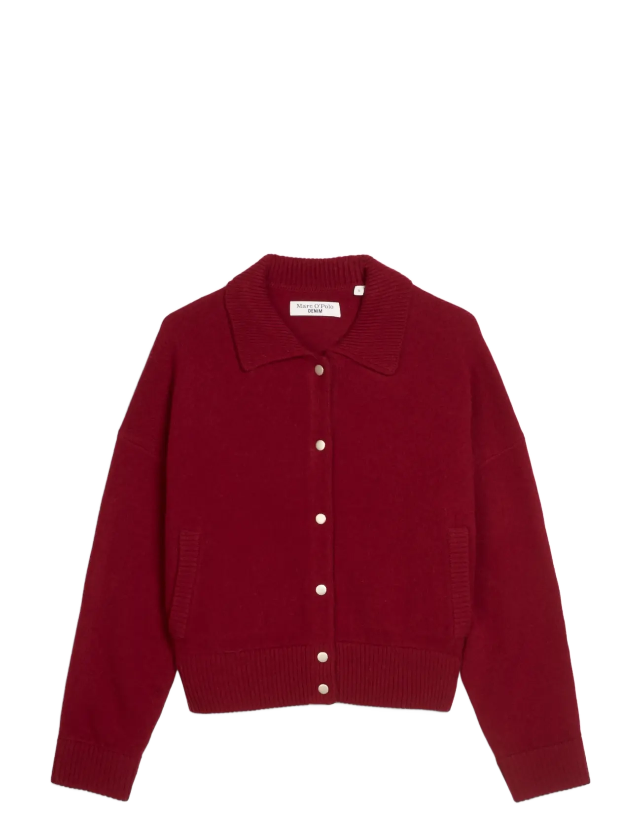 Marc O'Polo Knit Polo Cardigans Longsleeve, Buttons - Kleidung - DEEP BURGUNDY / burgundy