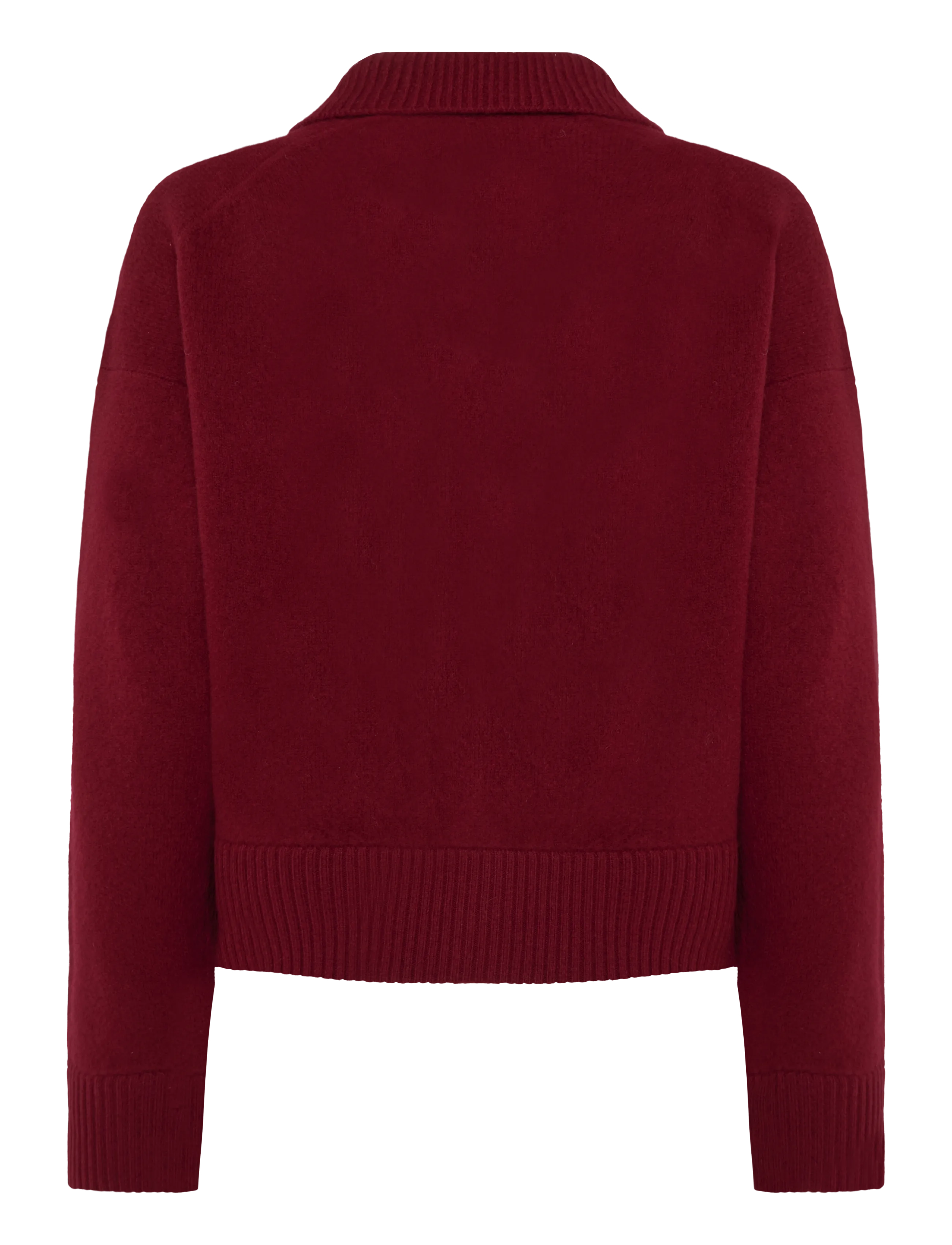 Marc O'Polo - Knit Polo Cardigans Longsleeve, Buttons - cardigans - deep burgundy - 2