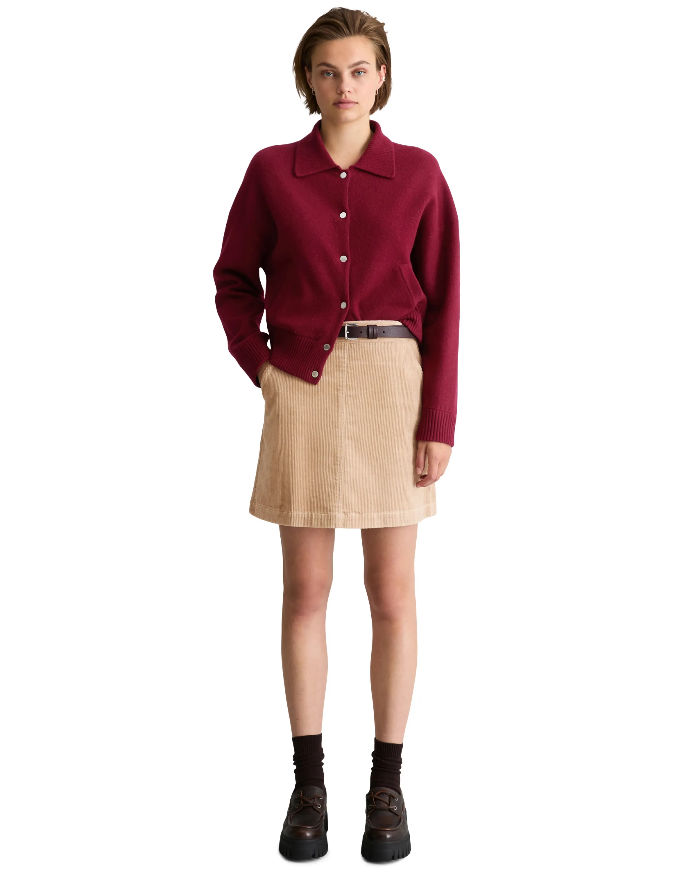 Marc O'Polo - Knit Polo Cardigans Longsleeve, Buttons - deep burgundy - 5