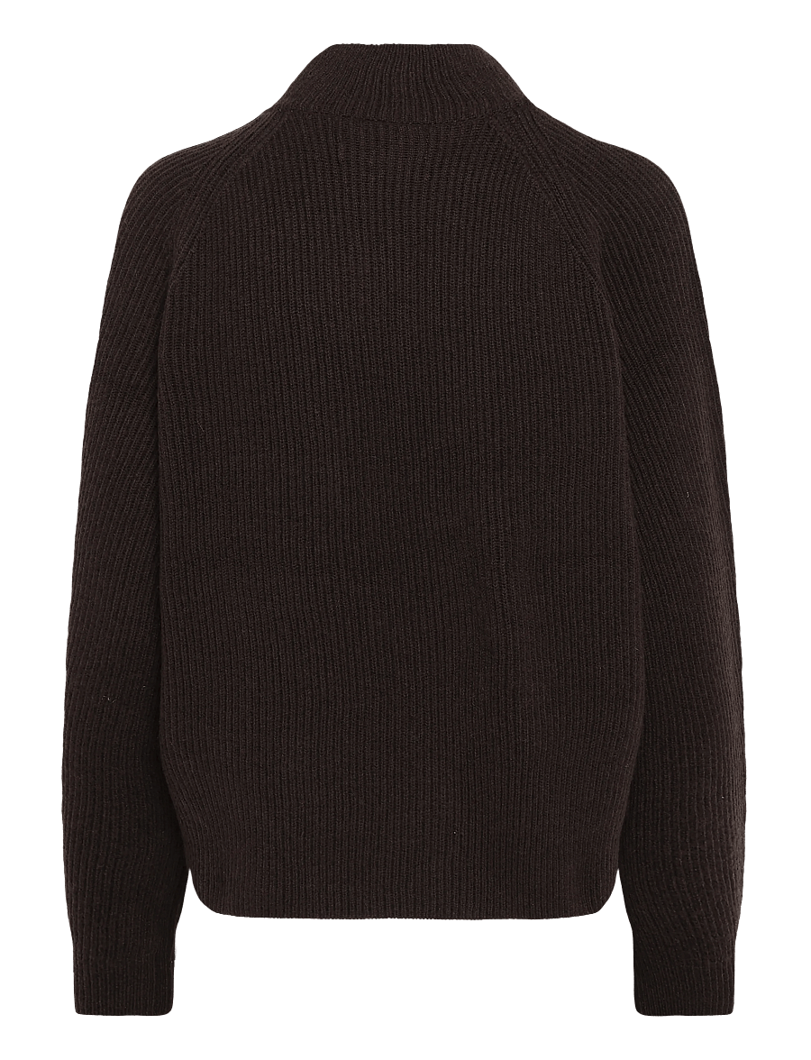 Marc O'Polo - Knit pullover, Longsleeve, Troyer,Zipper - pullover - espresso brown - 1
