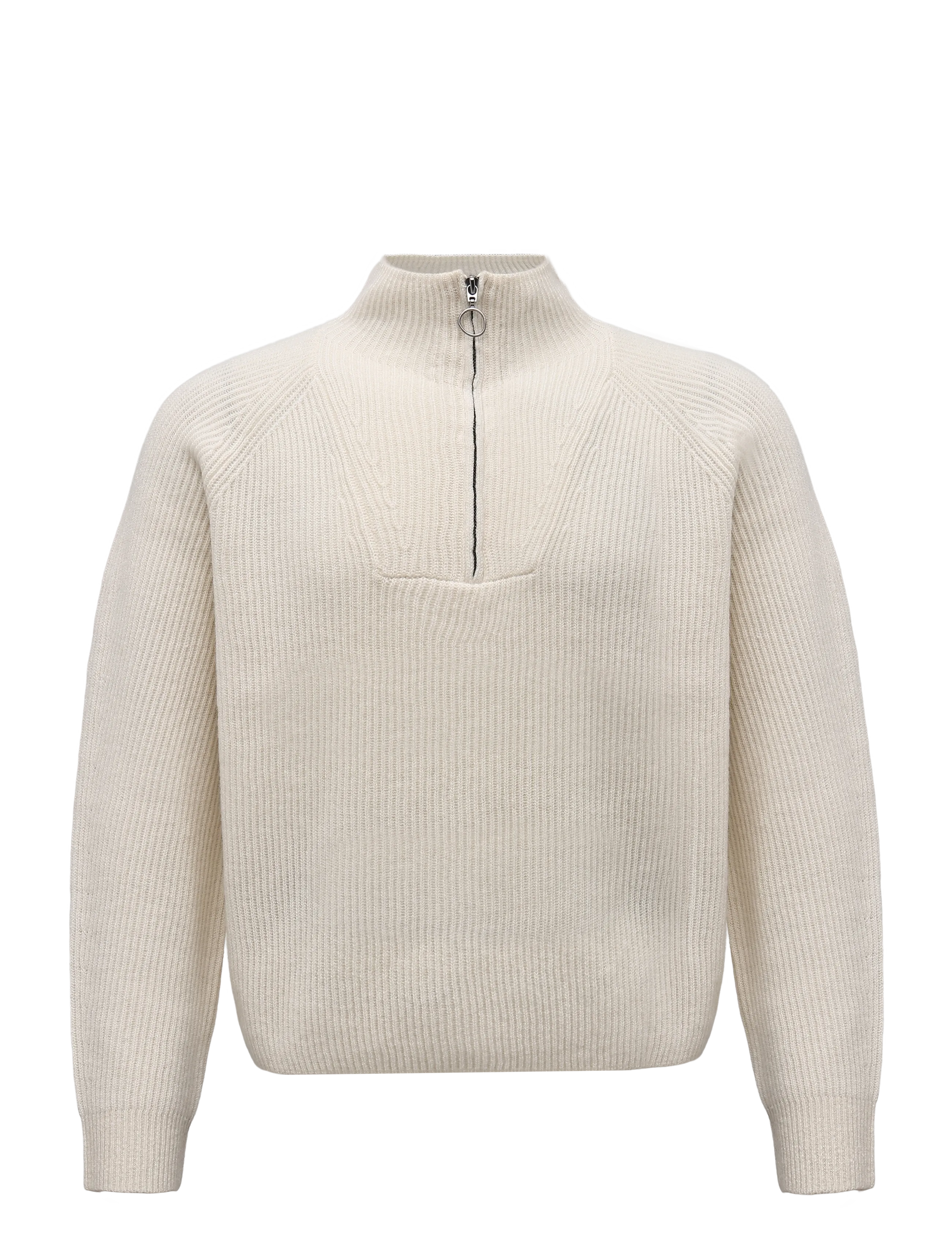 Marc O'Polo Knit pullover, Longsleeve, Troyer,Zipper - Transitional Layering - WHITE BLUSH / cream
