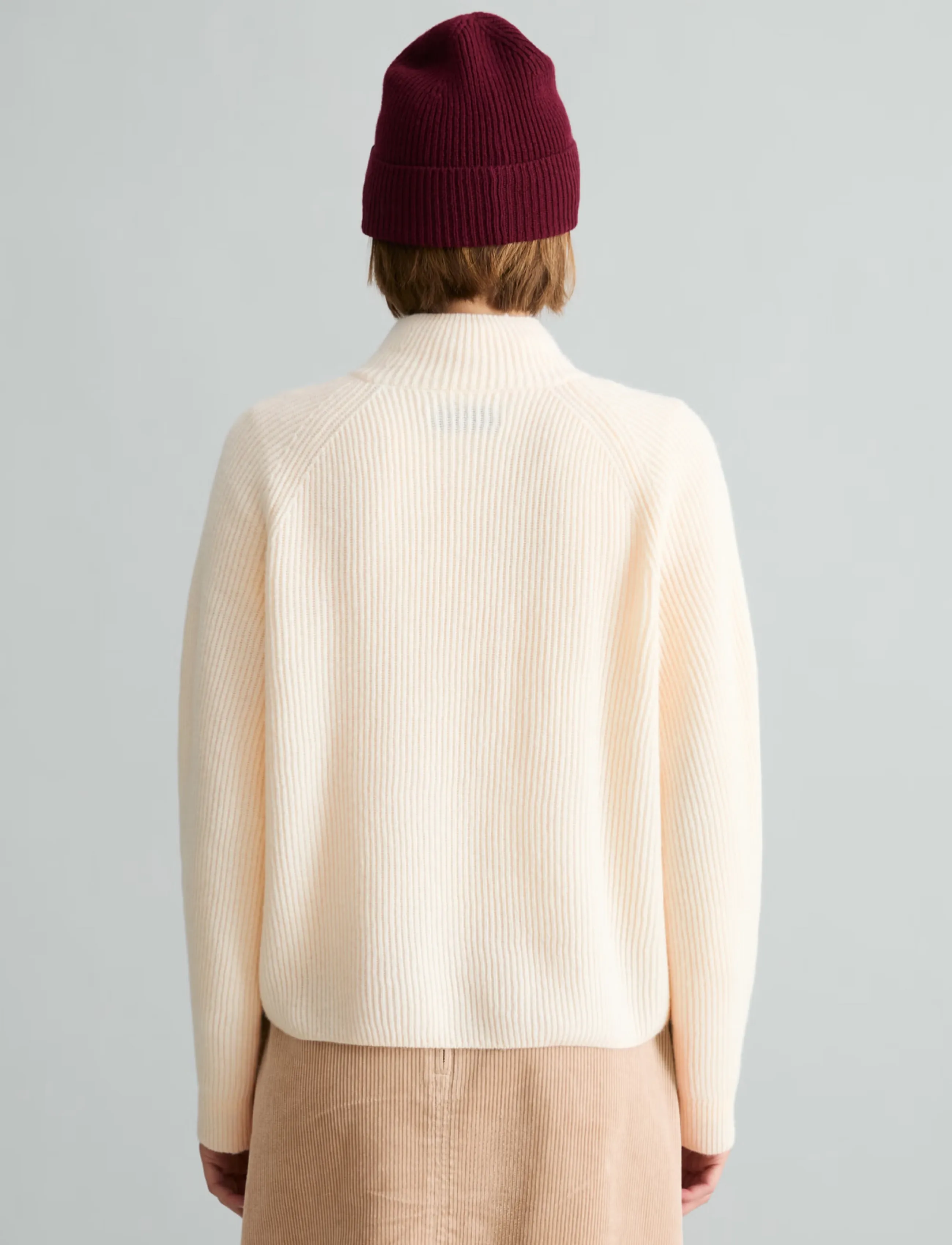 Marc O'Polo - Knit pullover, Longsleeve, Troyer,Zipper - striktrøjer - white blush - 2