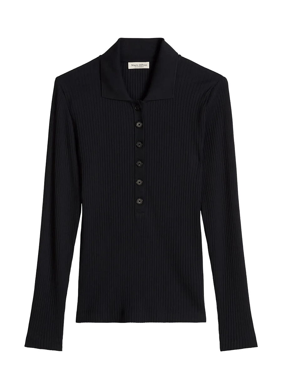 Marc O'Polo - Jersey Poloshirts Longsleeve - poloshirts - martime blue - 1