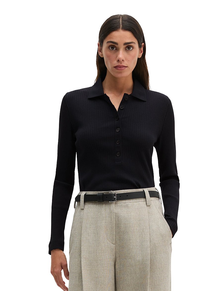 Marc O'Polo - Jersey Poloshirts Longsleeve - poloshirts - martime blue - 0