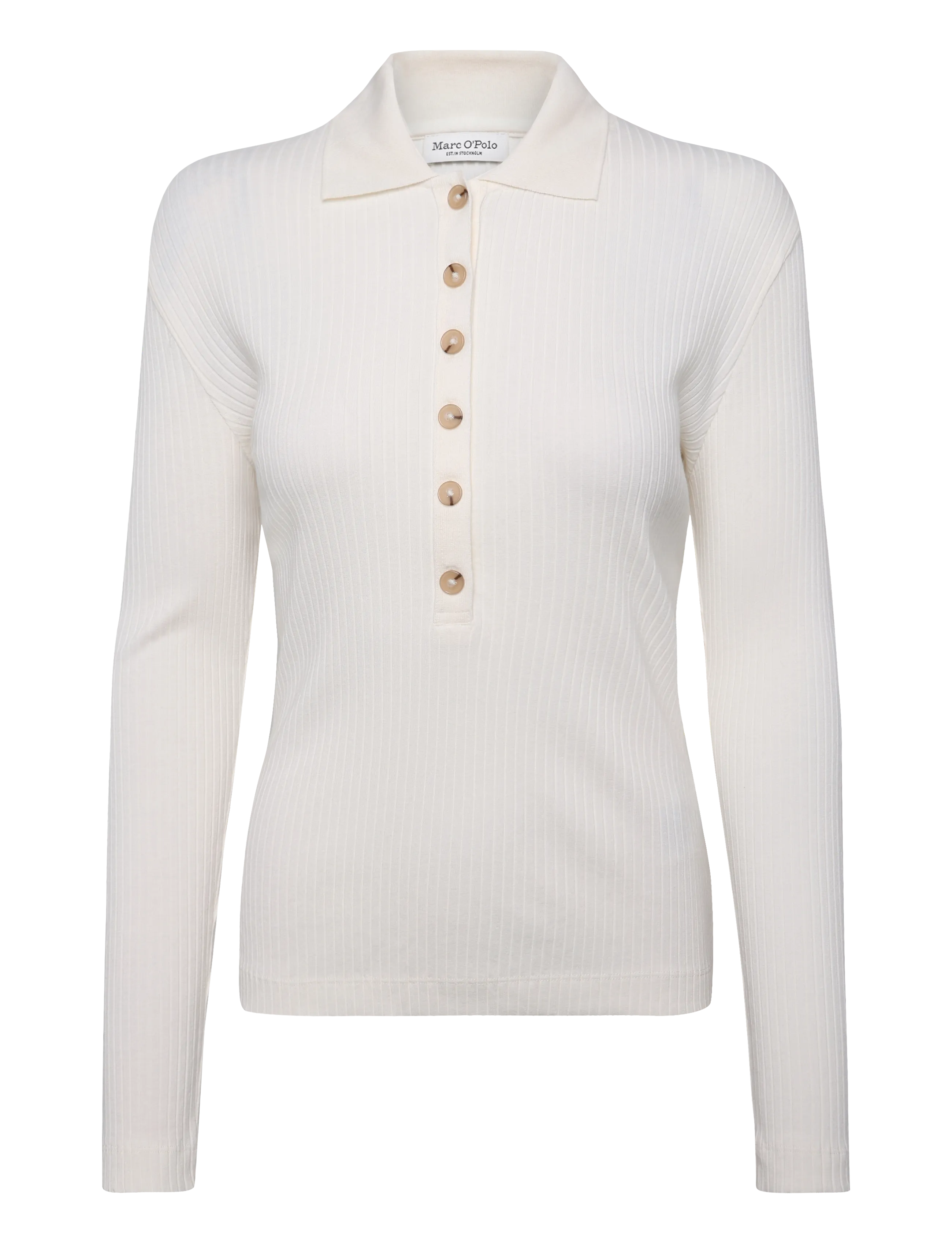 Marc O'Polo Jersey Poloshirts Longsleeve - Kleidung - WHITE COTTON / cream