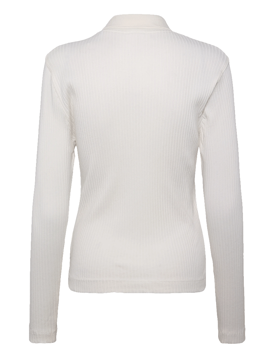Marc O'Polo - Jersey Poloshirts Longsleeve - pikéer - white cotton - 2