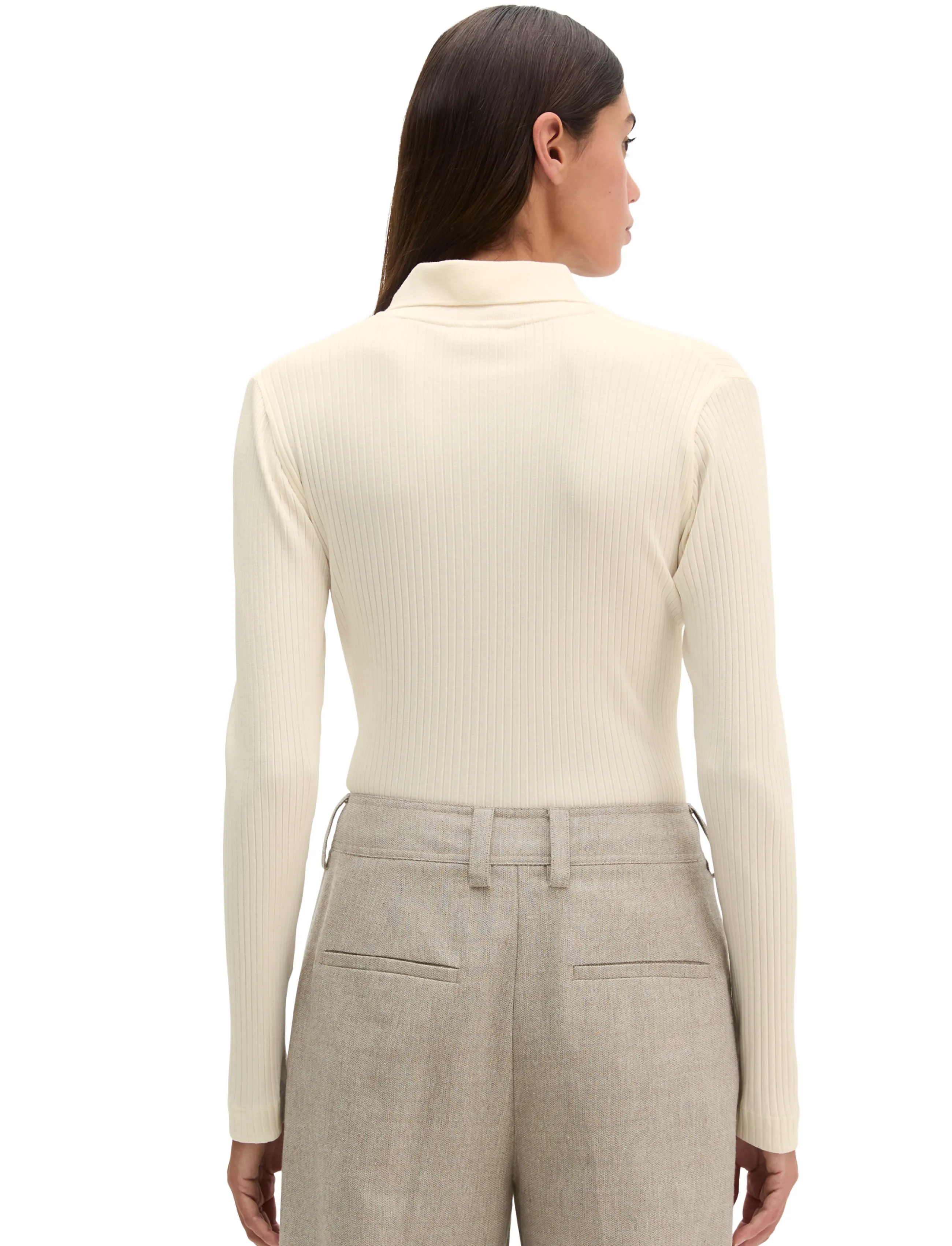 Marc O'Polo - Jersey Poloshirts Longsleeve - poloshirts - white cotton - 2