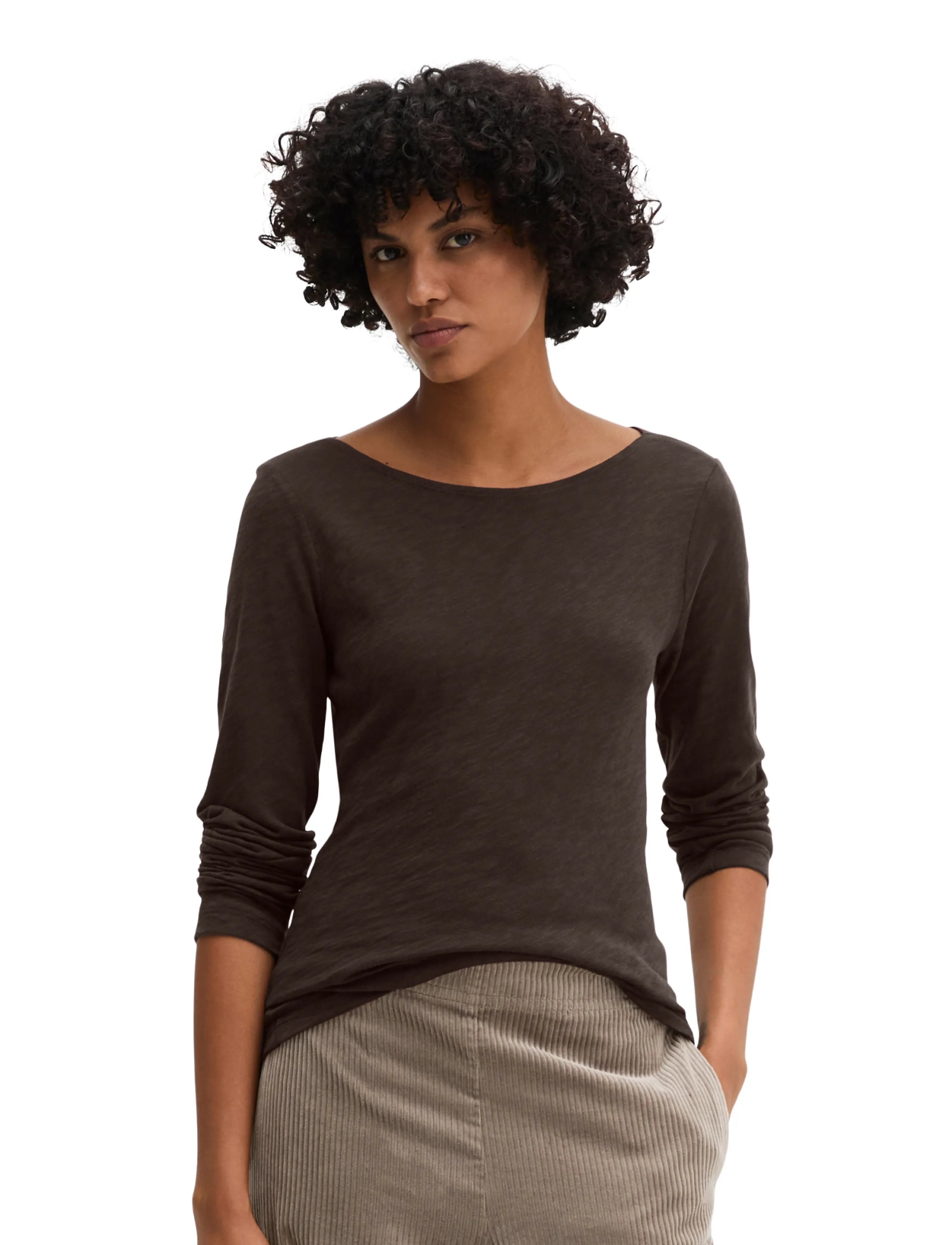 Marc O'Polo T-Shirt, Longsleeve, Boat Neck - Pikkade varrukatega topid - BLACK CHERRY / burgundy