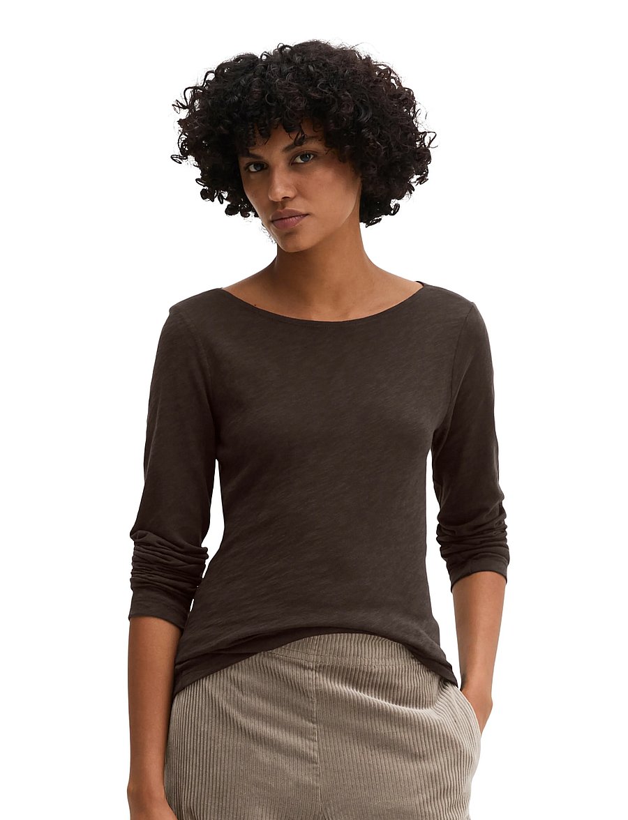 Marc O'Polo - T-Shirt, Longsleeve, Boat Neck - pikkade varrukatega topid - black cherry - 0