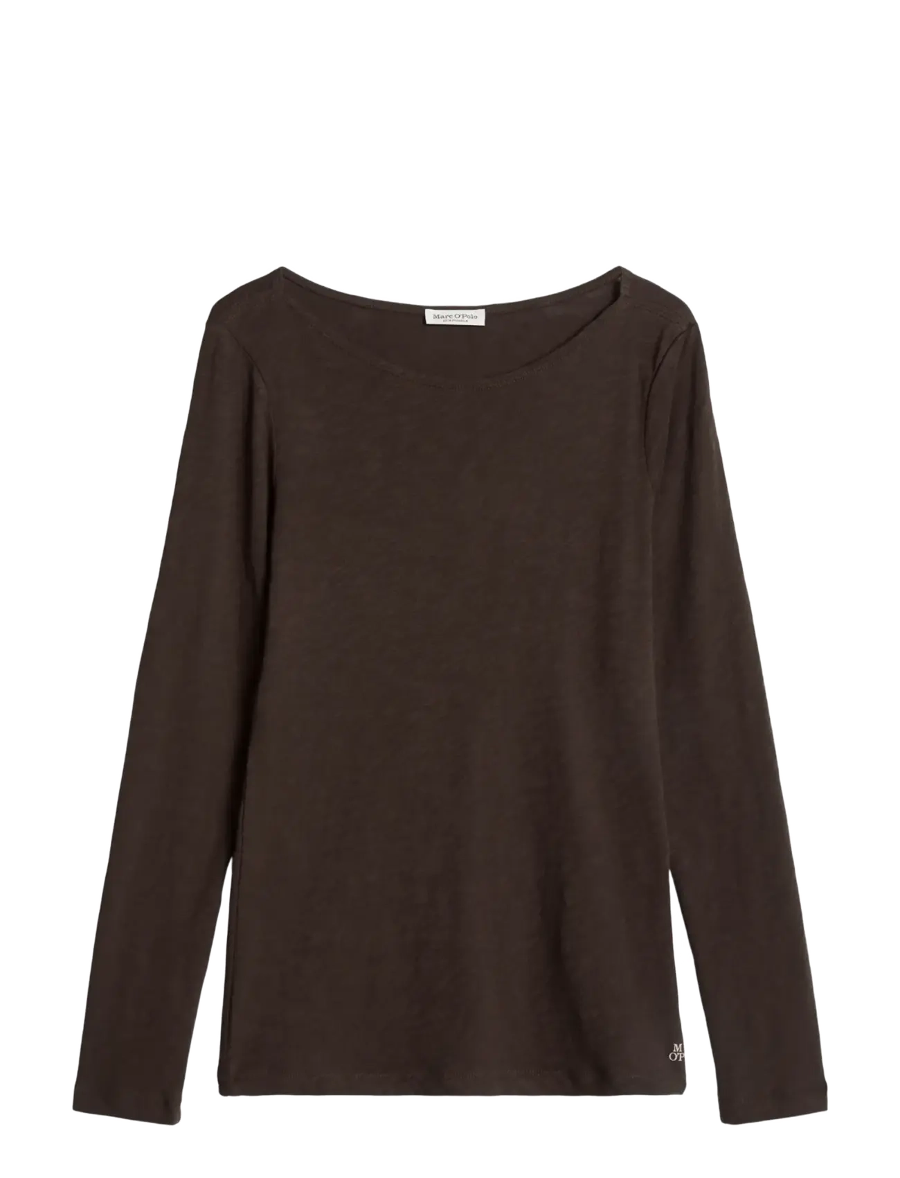 Marc O'Polo - T-Shirt, Longsleeve, Boat Neck - långärmade toppar - burnt coffee - 1