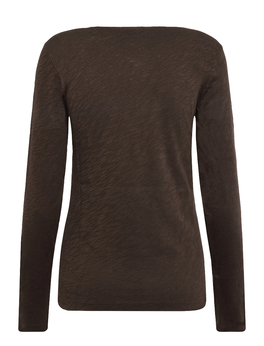 Marc O'Polo - T-Shirt, Longsleeve, Boat Neck - langærmede toppe - burnt coffee - 2