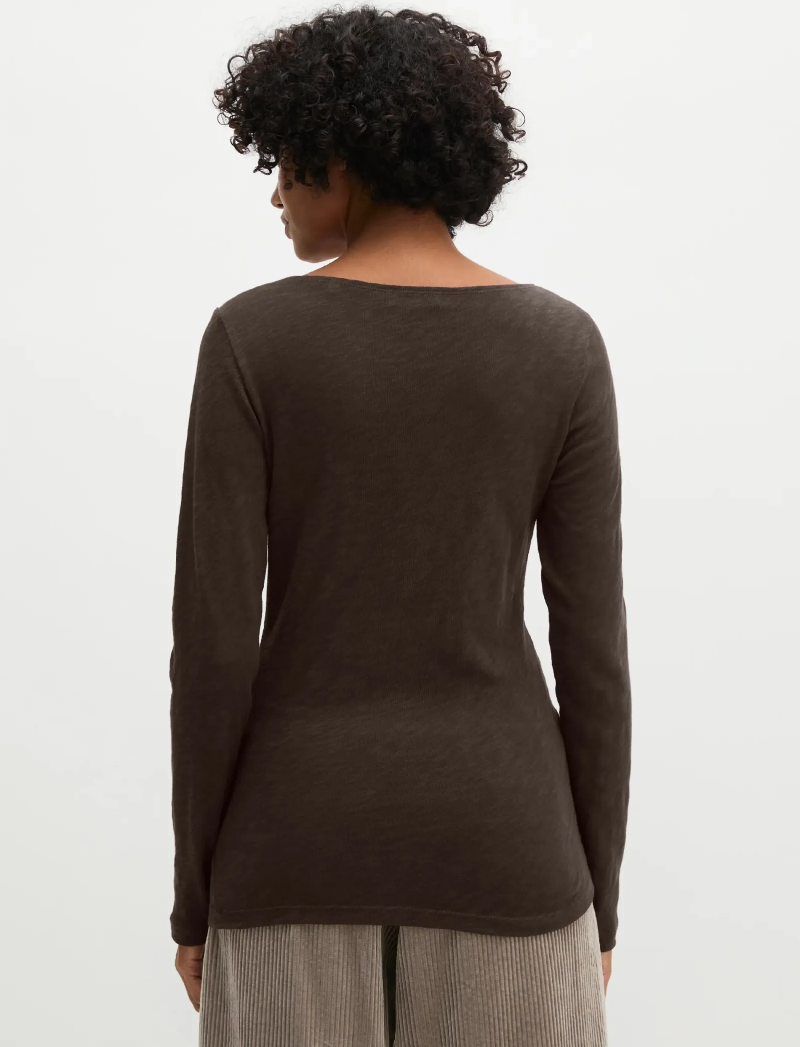 Marc O'Polo - T-Shirt, Longsleeve, Boat Neck - långärmade toppar - burnt coffee - 2