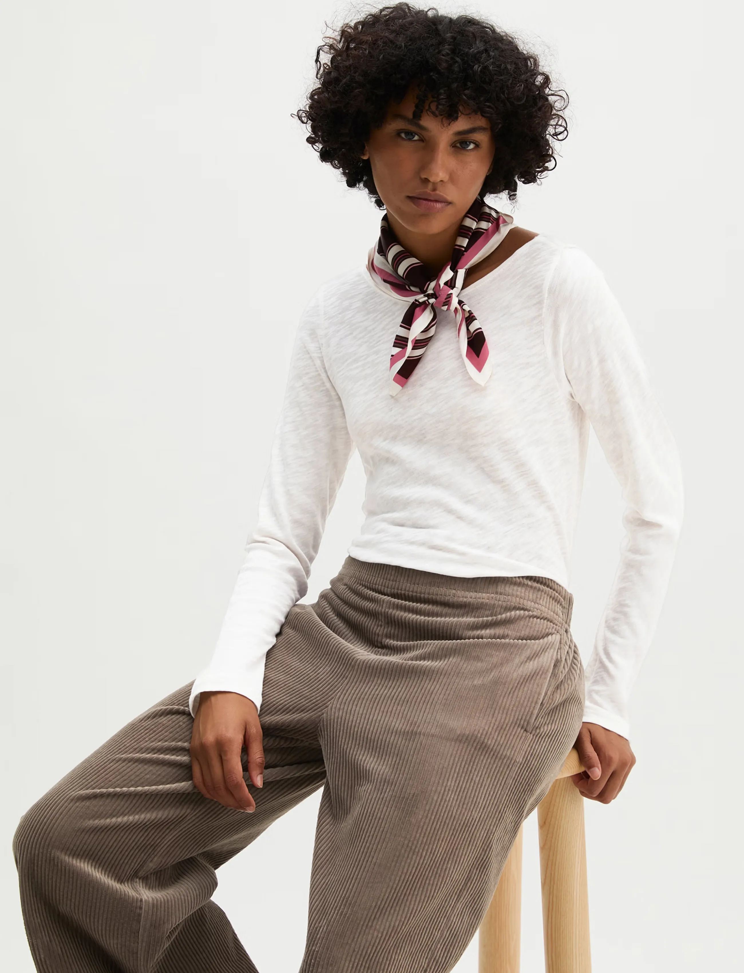 Marc O'Polo T-Shirt, Longsleeve, Boat Neck - Long-sleeved tops - WHITE COTTON / white