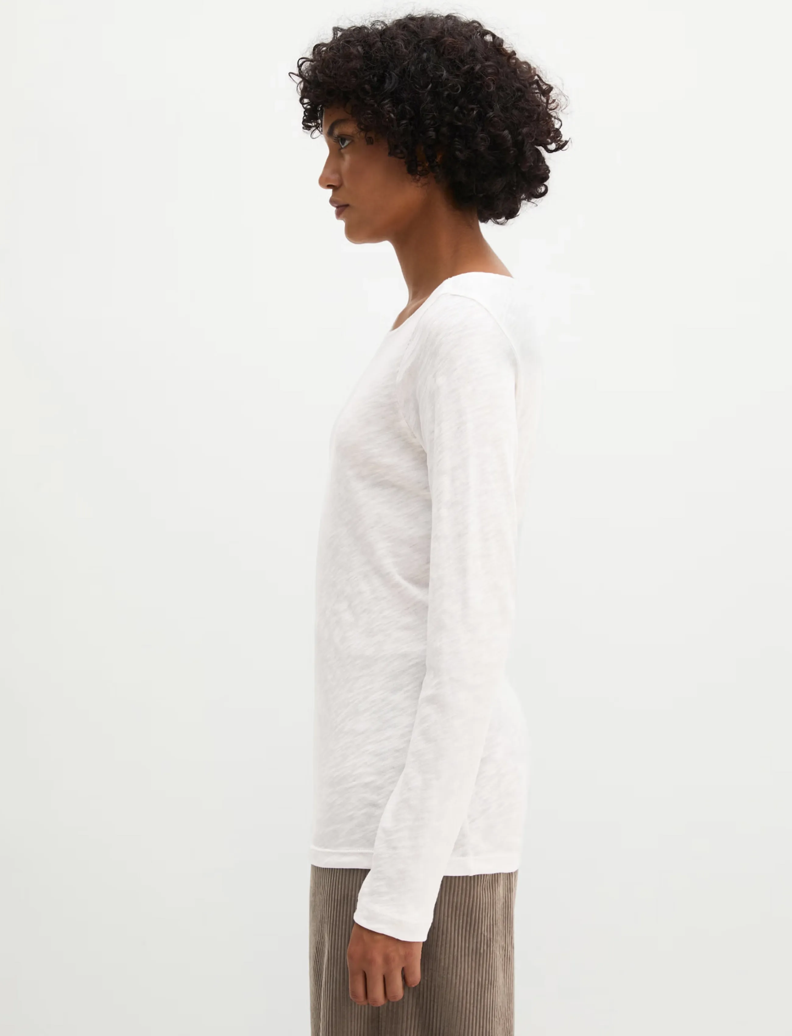Marc O'Polo - T-Shirt, Longsleeve, Boat Neck - long-sleeved tops - white cotton - 4
