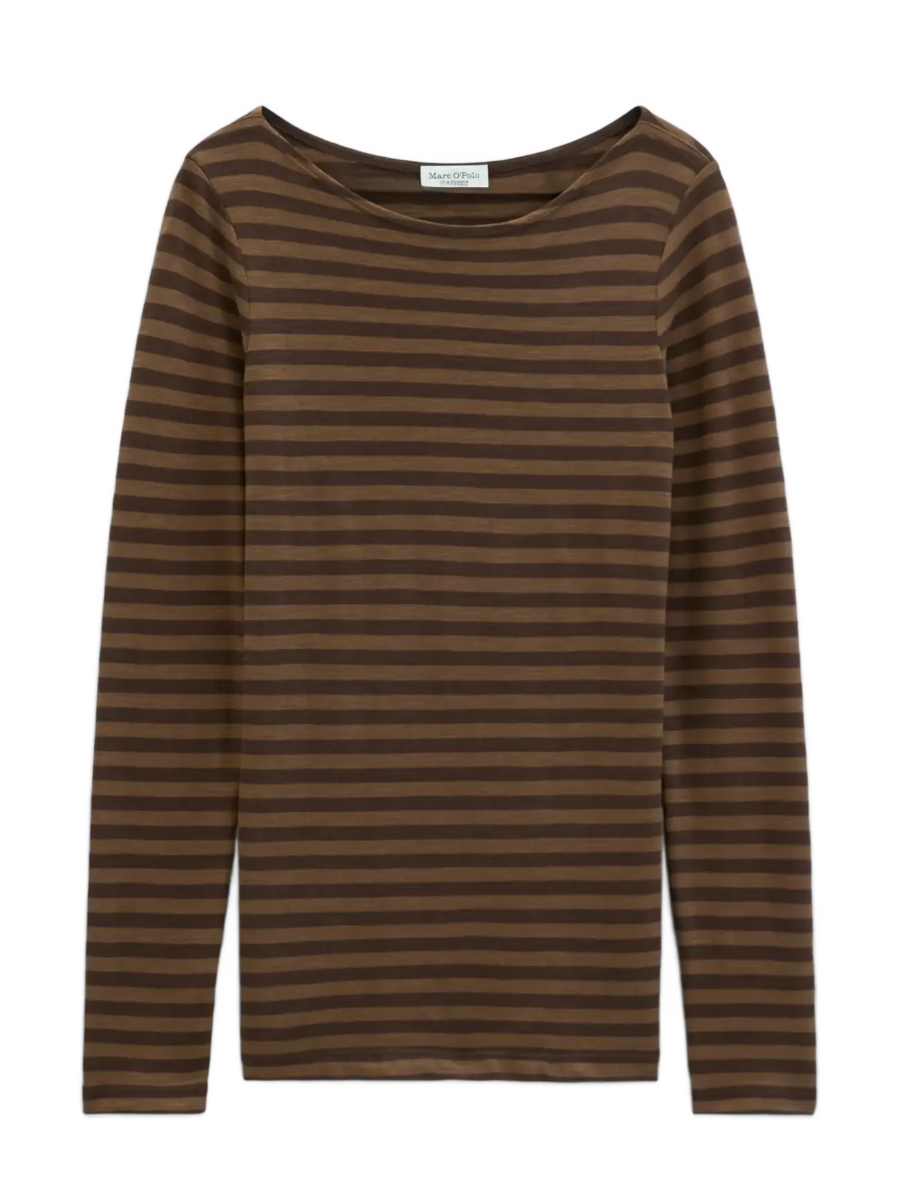 Marc O'Polo T-Shirt, Longsleeve, Stripe - Långärmade toppar - DARK BROWN_MULTI_02 / brown
