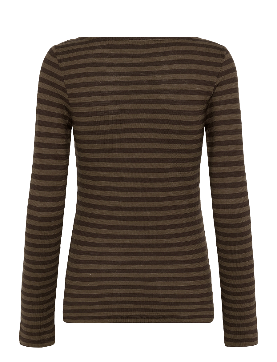 Marc O'Polo - T-Shirt, Longsleeve, Stripe - langærmede toppe - dark brown_multi_02 - 2